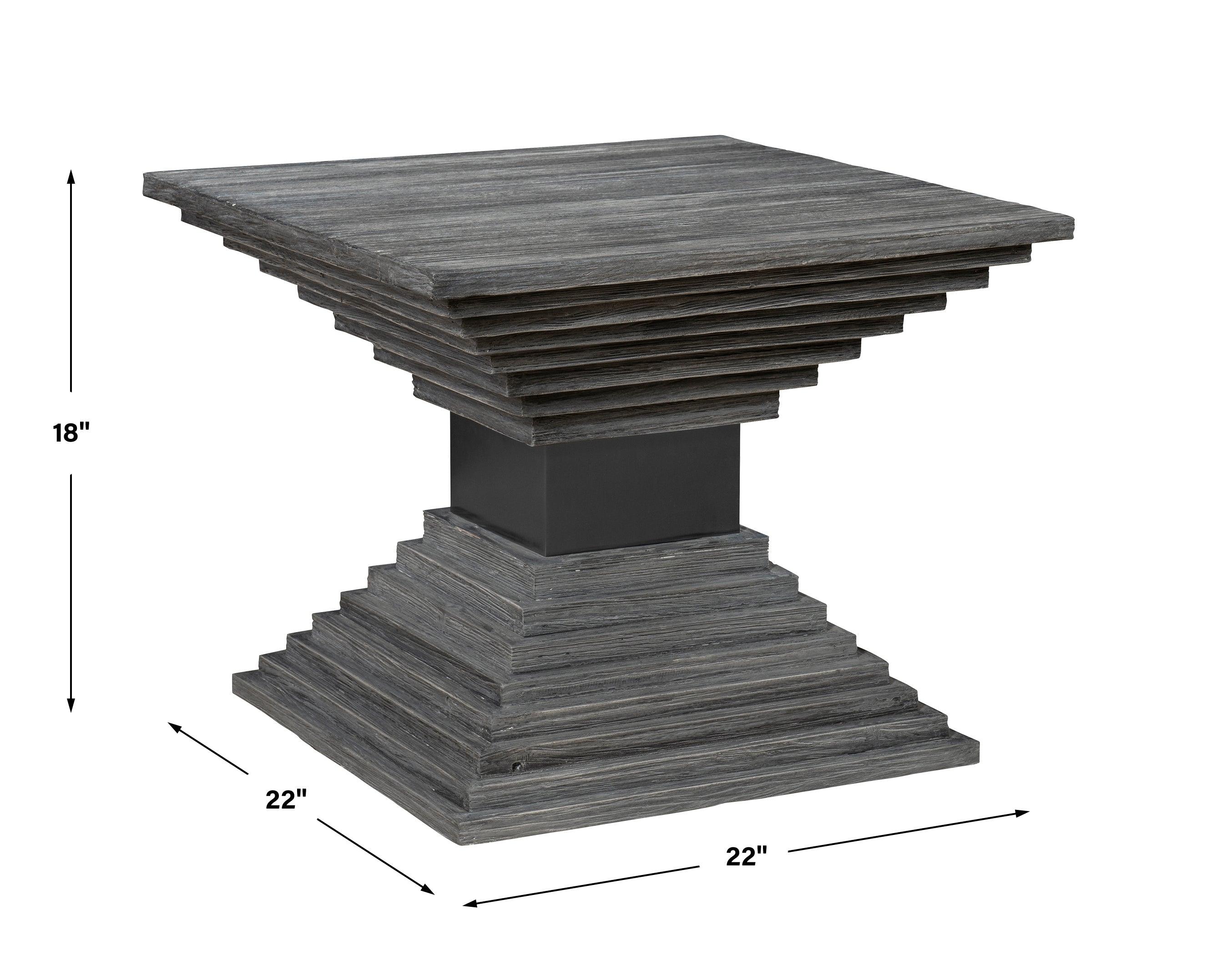 Andes Wooden Geometric Accent Table - Frankwebs