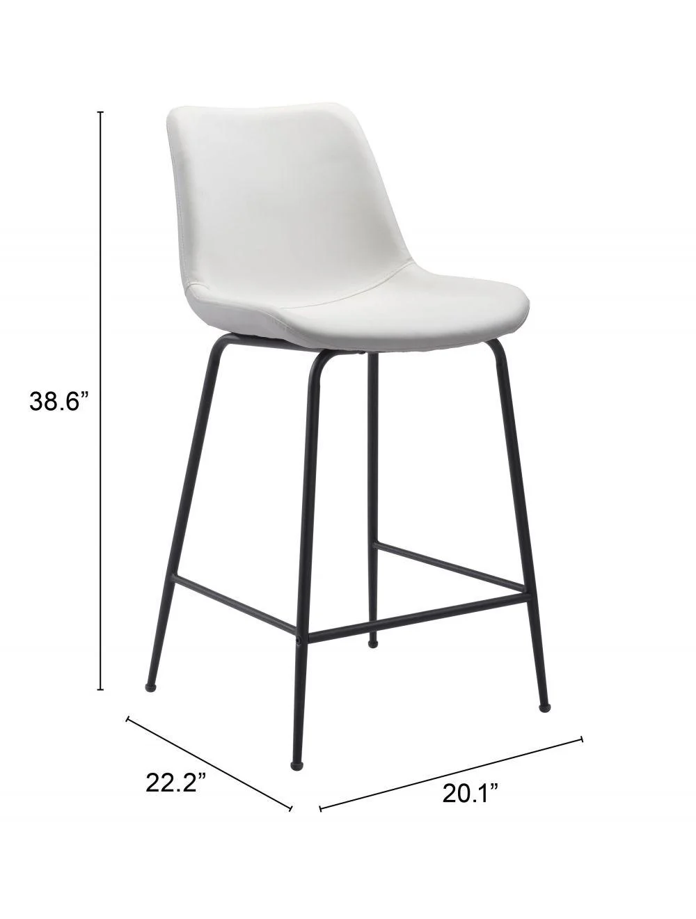 Byron Counter Chair White - Frankwebs