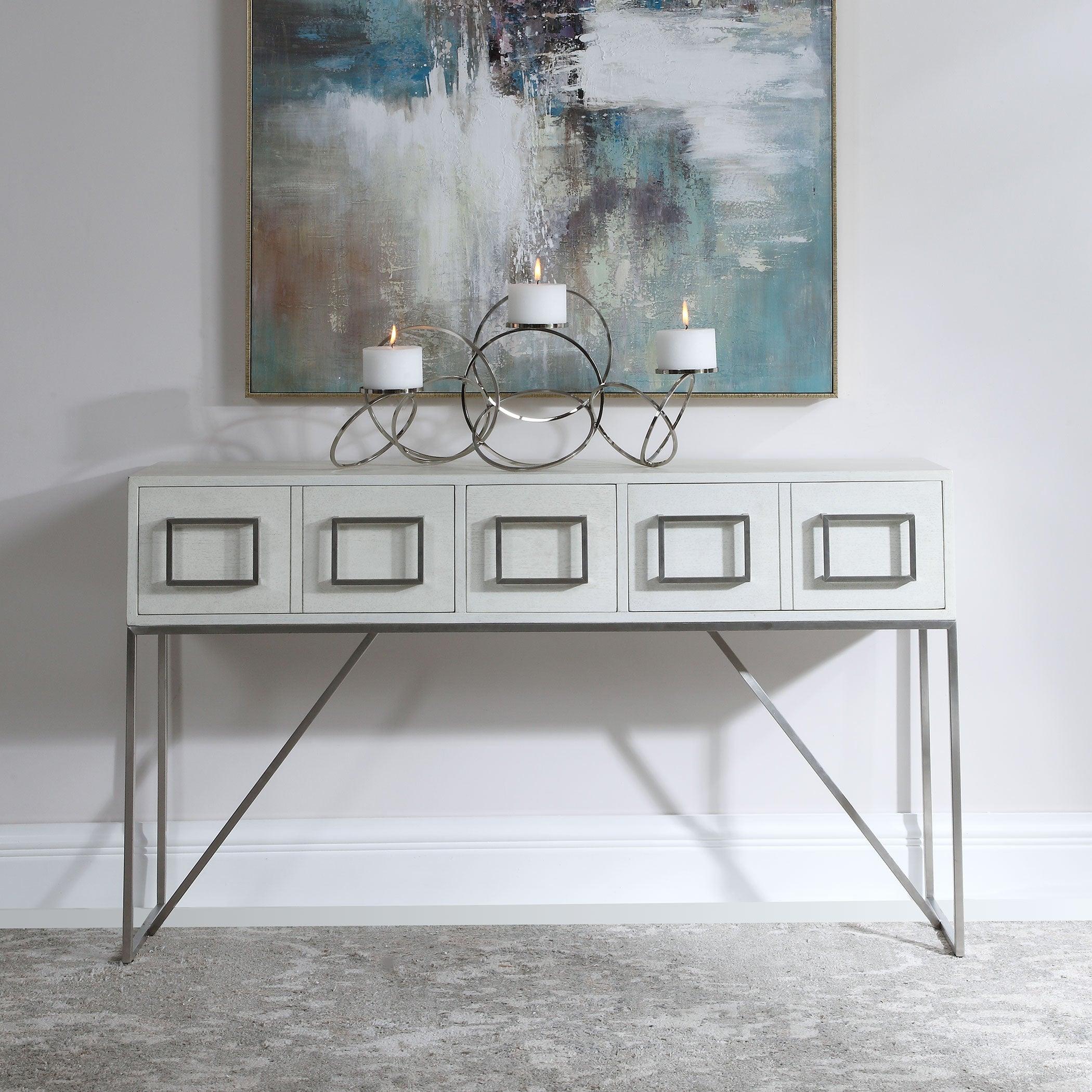 ABAYA WHITE CONSOLE TABLE - Frankwebs