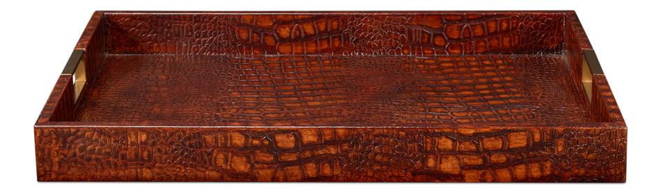 Norton Leather Tray - Croco Leather - Tan - Frankwebs