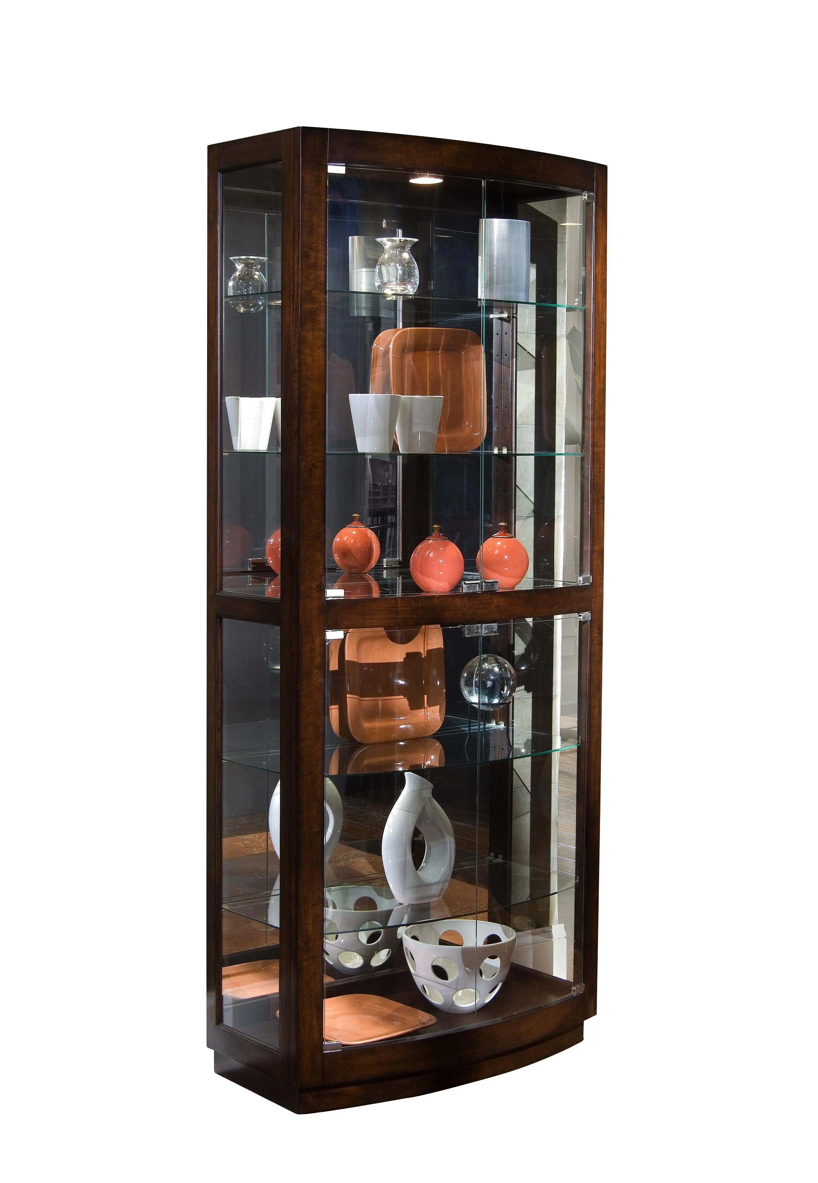 Curved Front 5 Shelf Curio Cabinet - Frankwebs