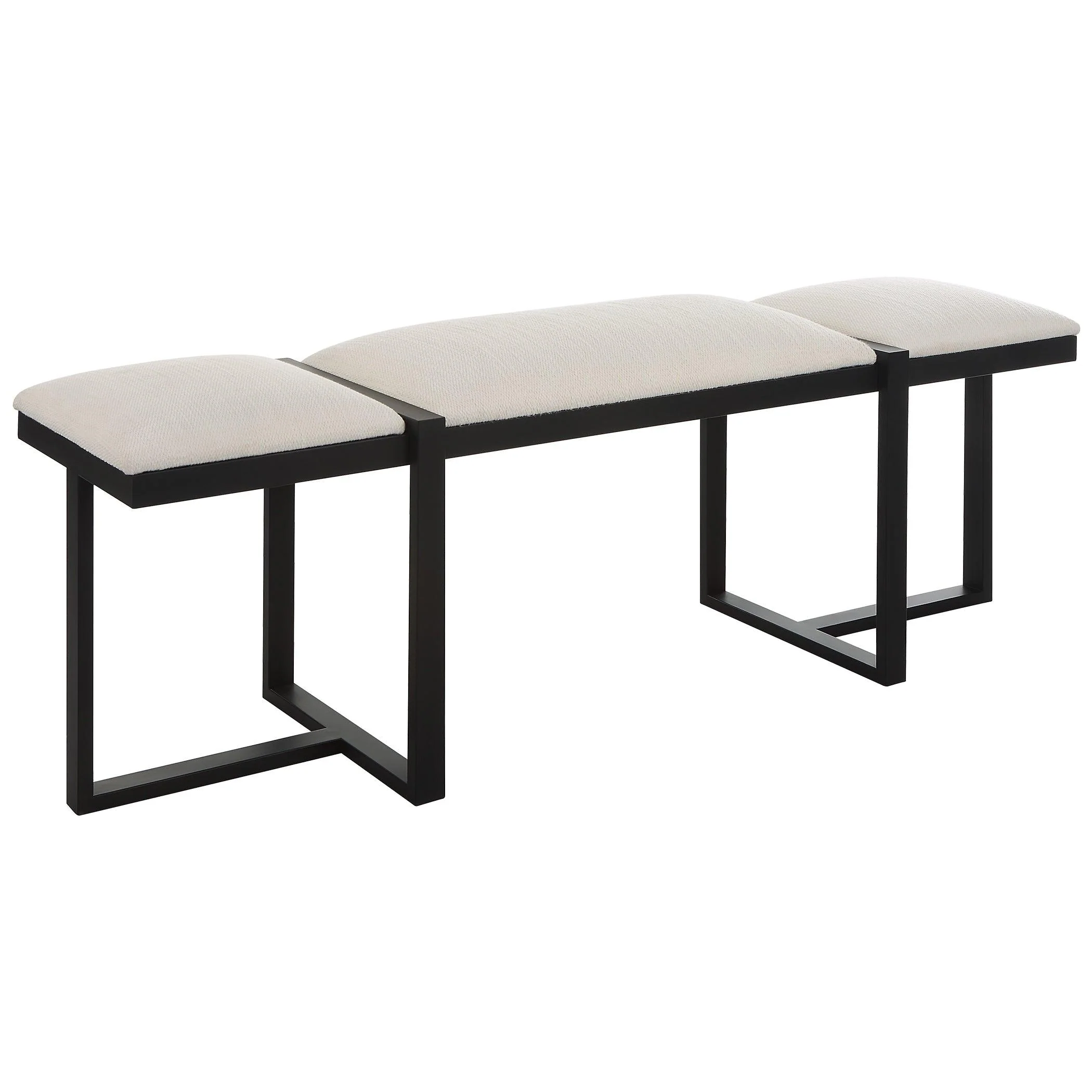 Triple Cloud Modern Upholstered Bench - Frankwebs