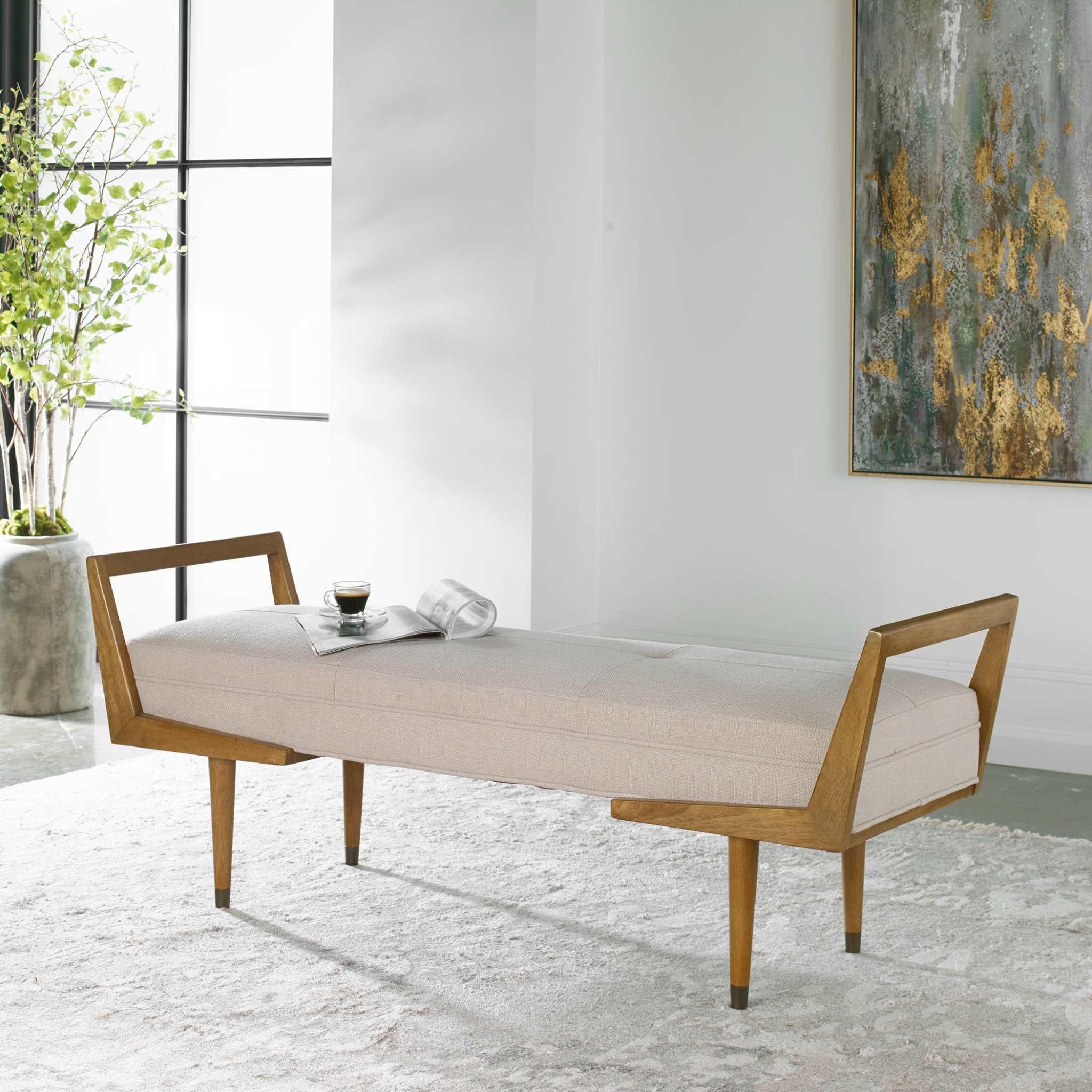 Waylon Modern Ivory Bench - Frankwebs
