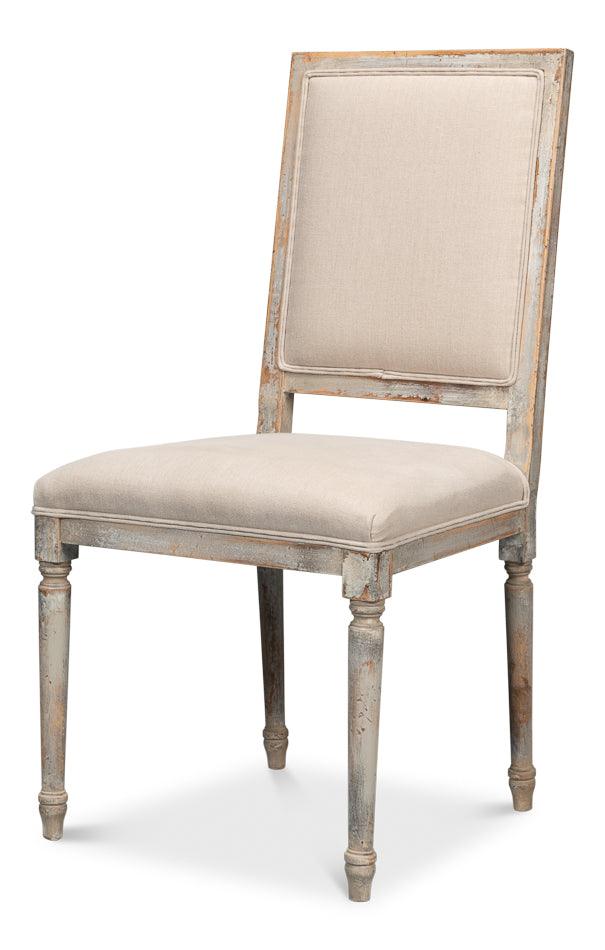 Square Back Side Chair Grey Oak Flax - Set of 2 - Frankwebs
