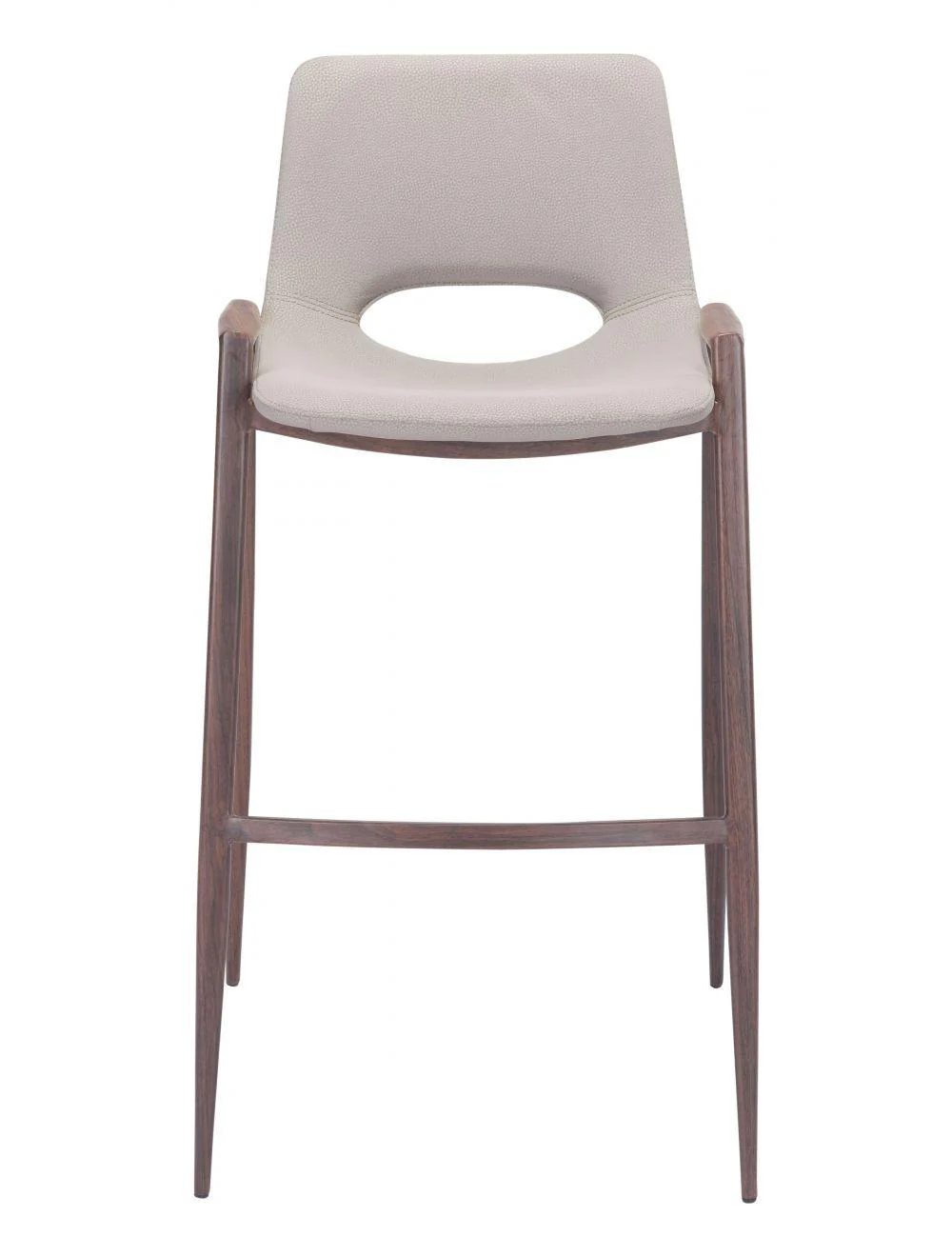 Desi Bar Chair (Set of 2) Beige & Walnut - Frankwebs