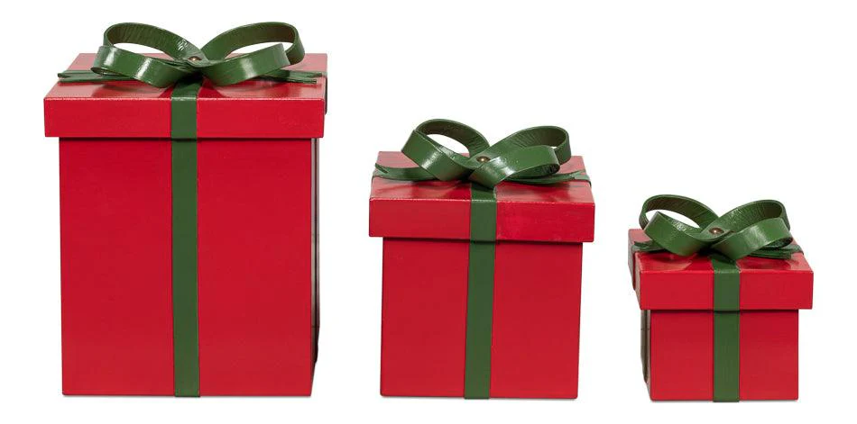 Ferrell Leather Holiday Boxes S/3 Red - Frankwebs