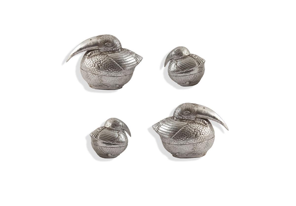 Kiwi Birds Wall Art, Set of 4, Silver Leaf - Frankwebs