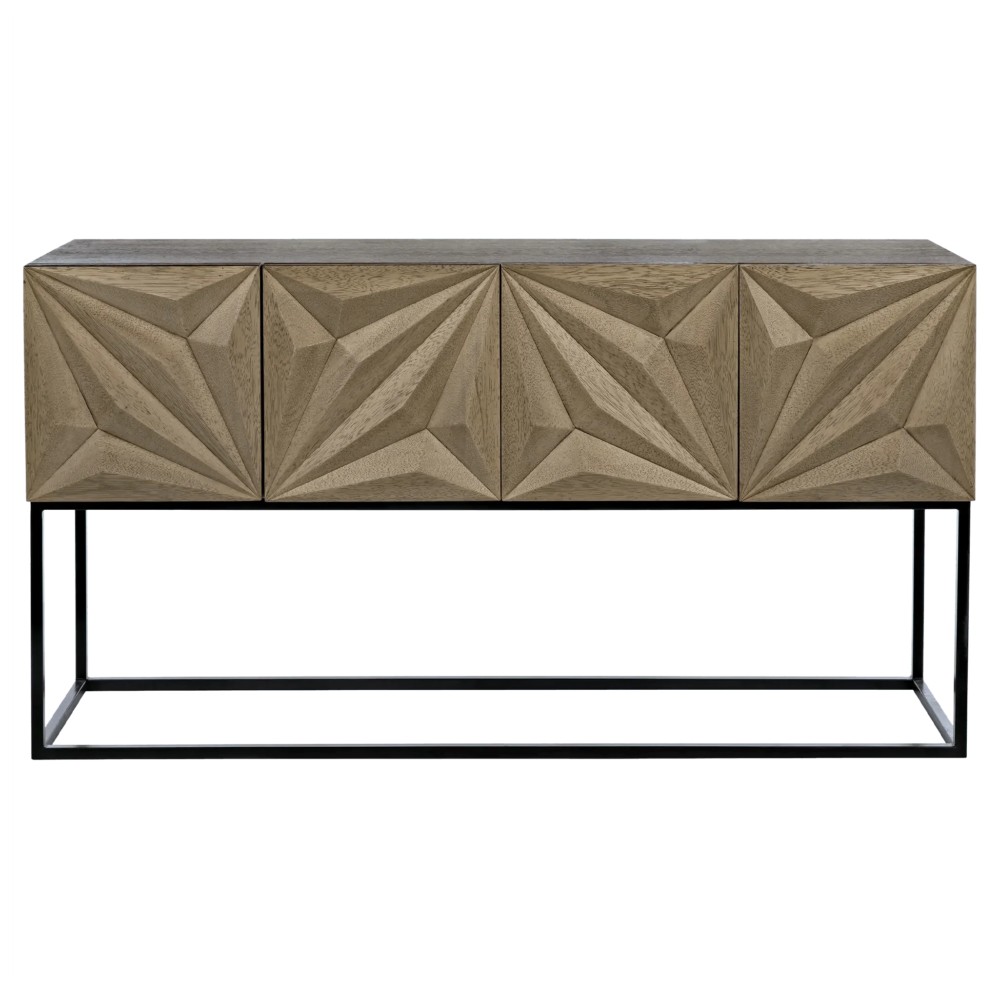 Zurich Console, Bleached Walnut with Steel - Frankwebs