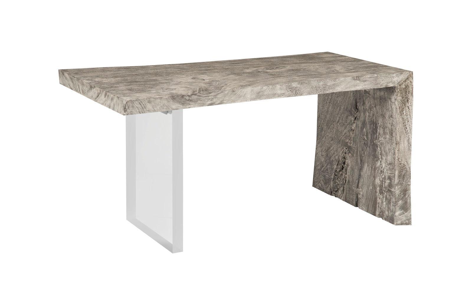 Austin Desk, Gray Stone, Acrylic Leg - Frankwebs