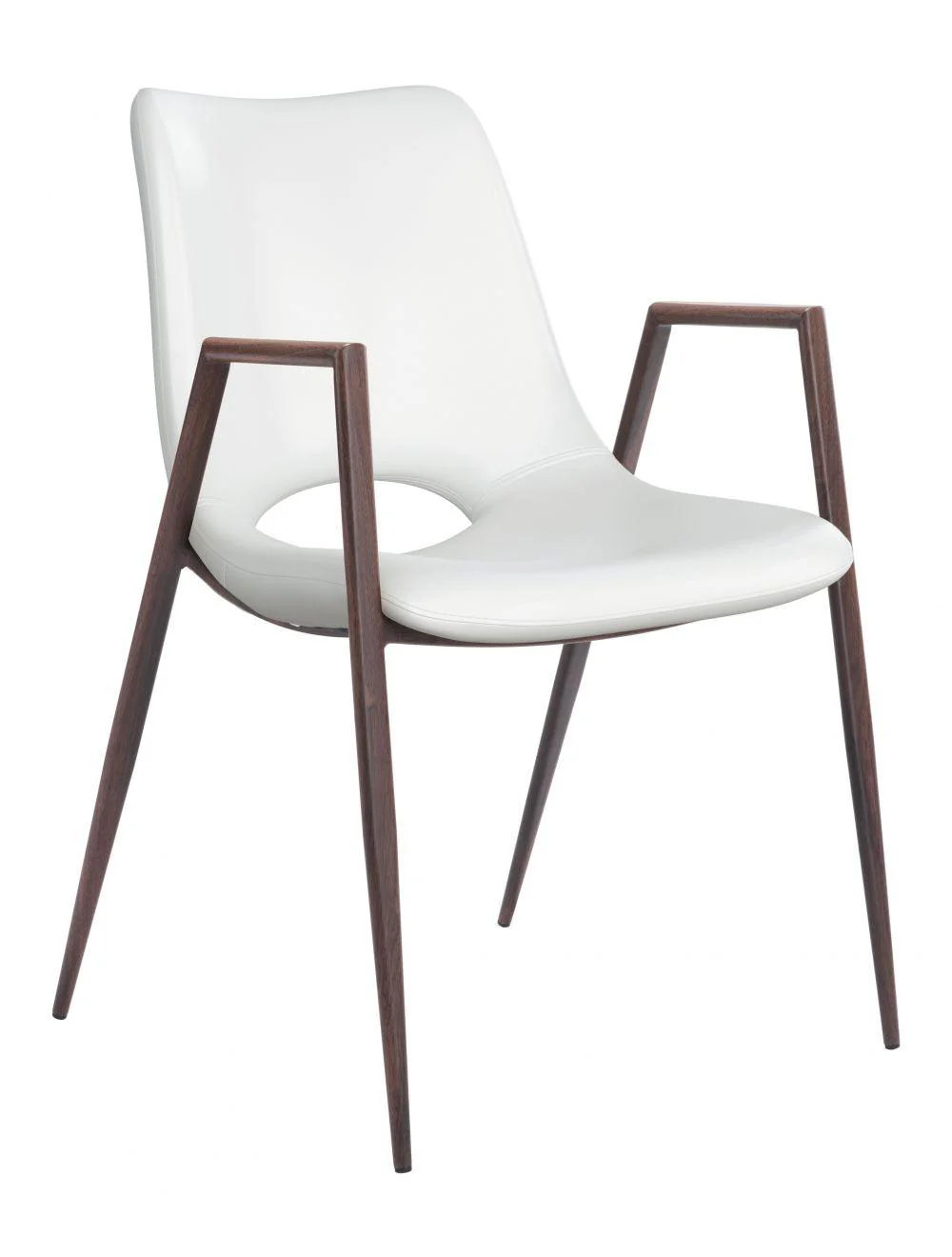 Desi Dining Chair (Set of 2) White & Walnut - Frankwebs