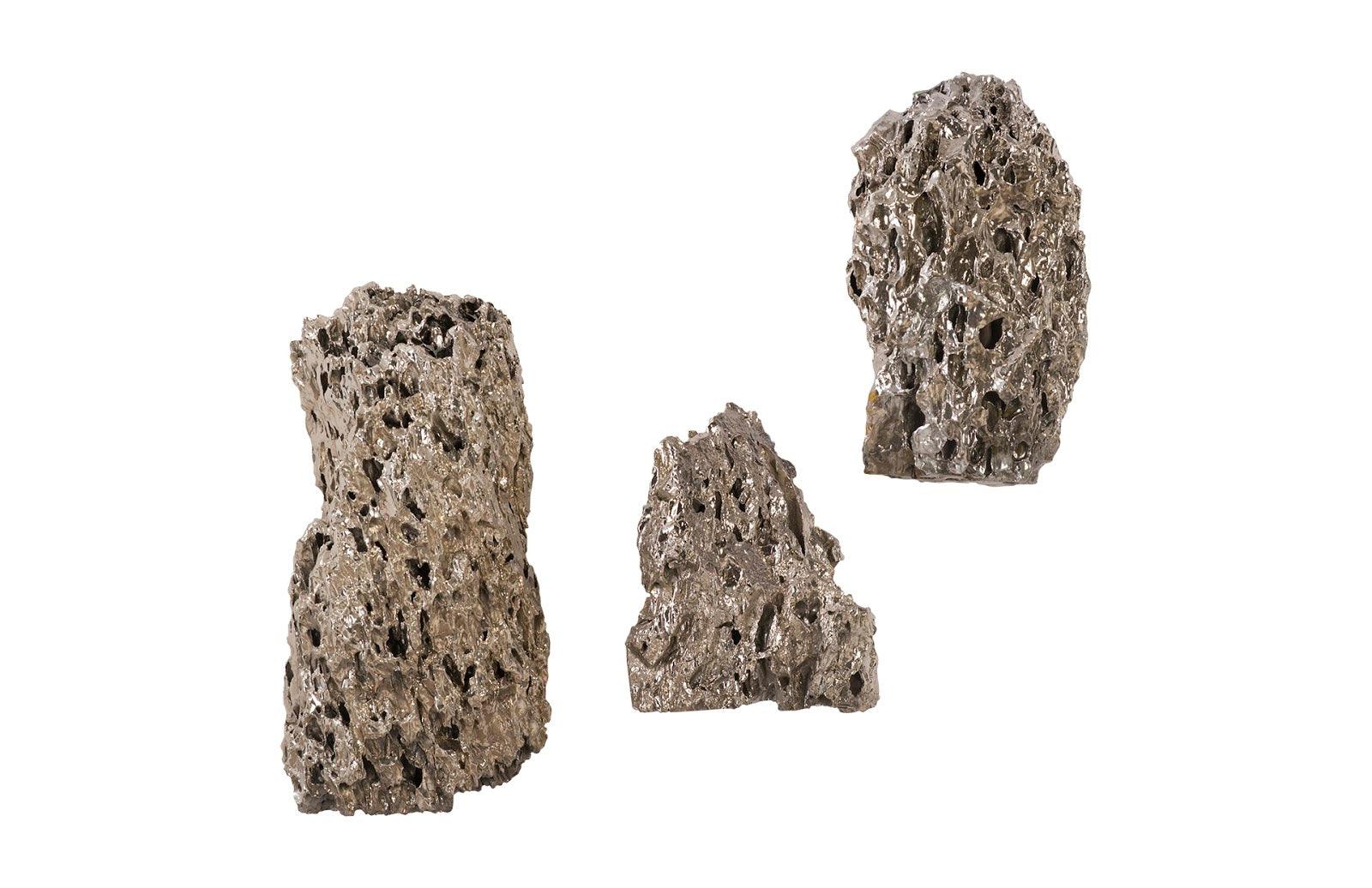 Stalagmite Wall Art Chrome, Set of 3,  Assorted Size and Shape - Frankwebs