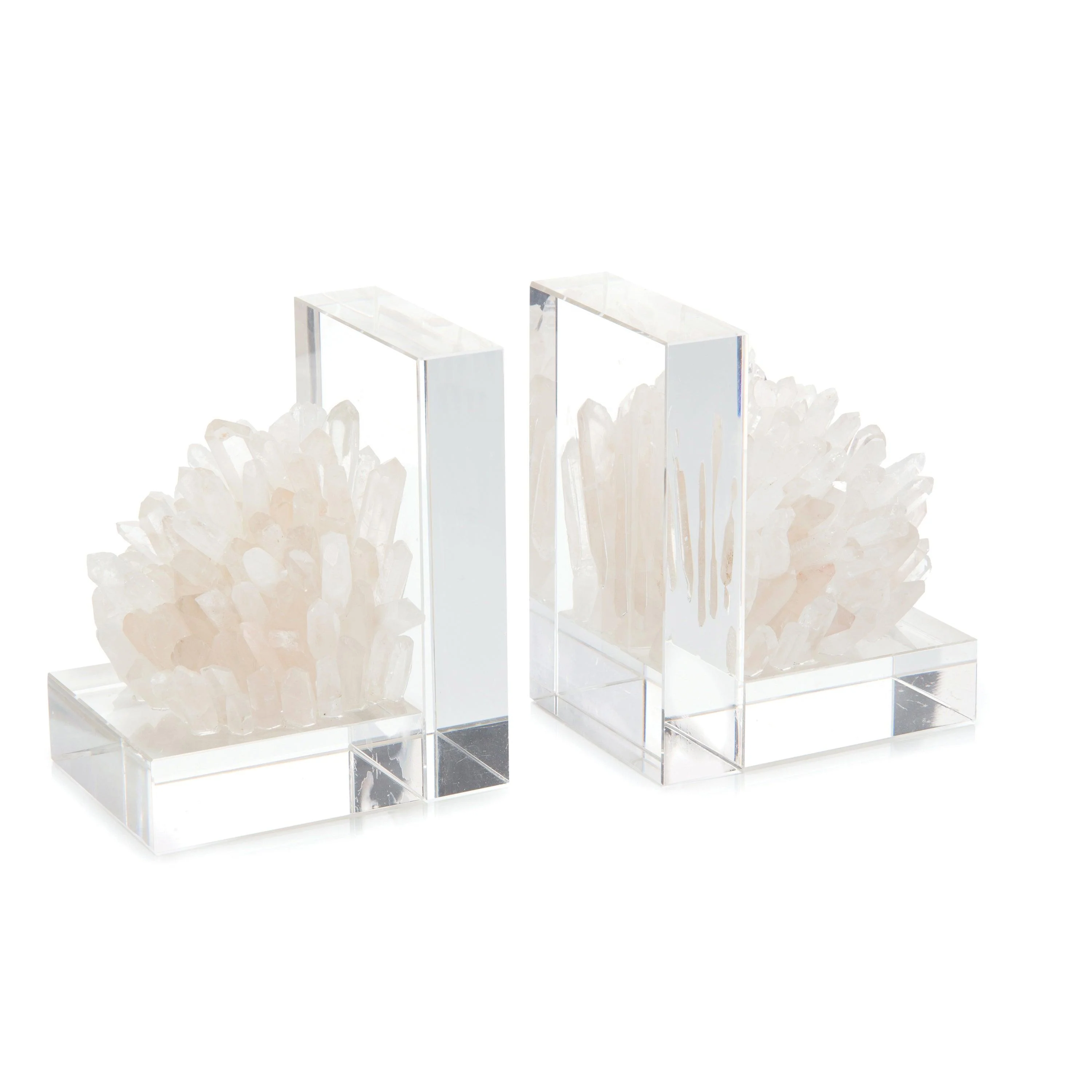 Set Of Two Quartz Crystal Bookends - Frankwebs