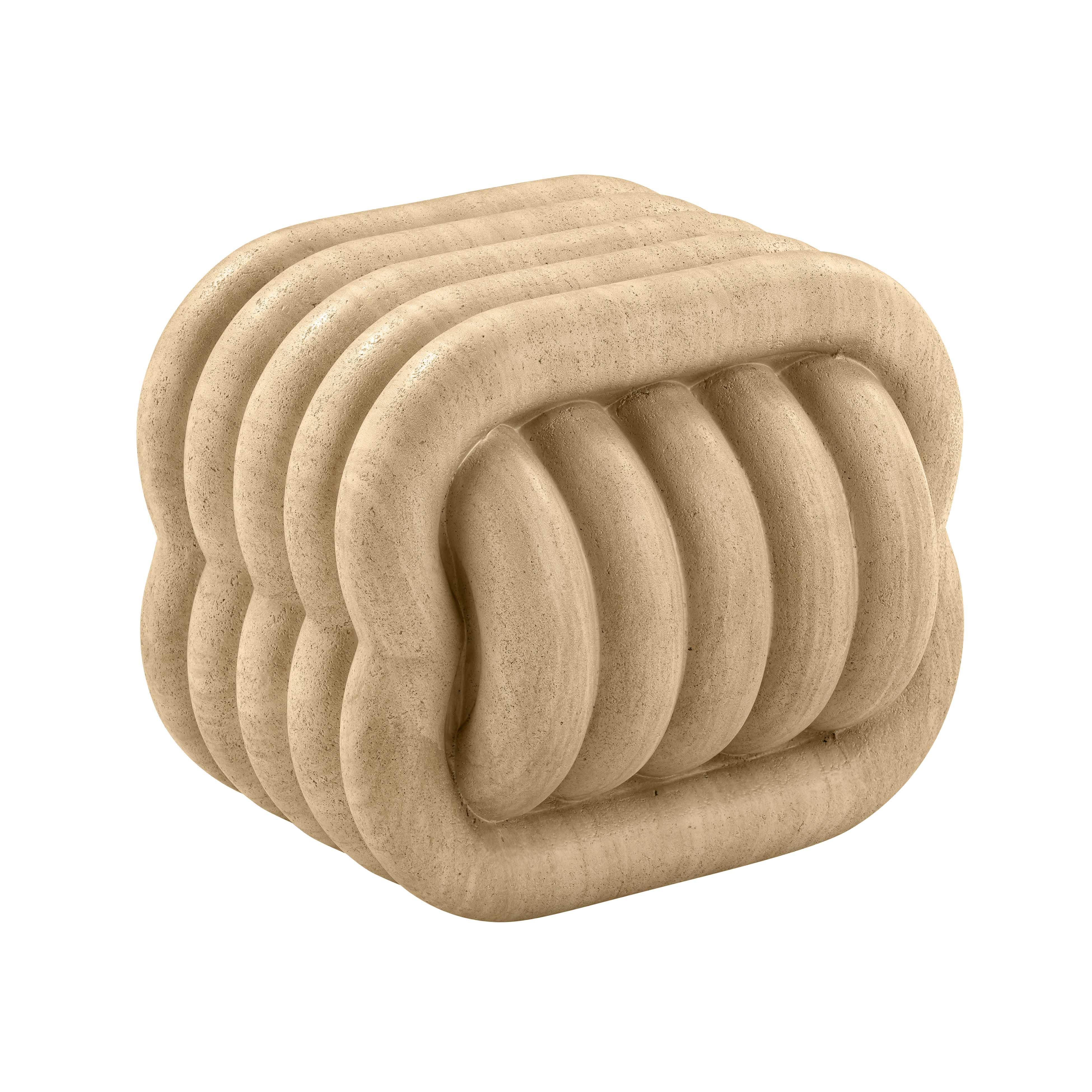 Love Knot Faux Travertine Indoor / Outdoor Accent Stool - Frankwebs