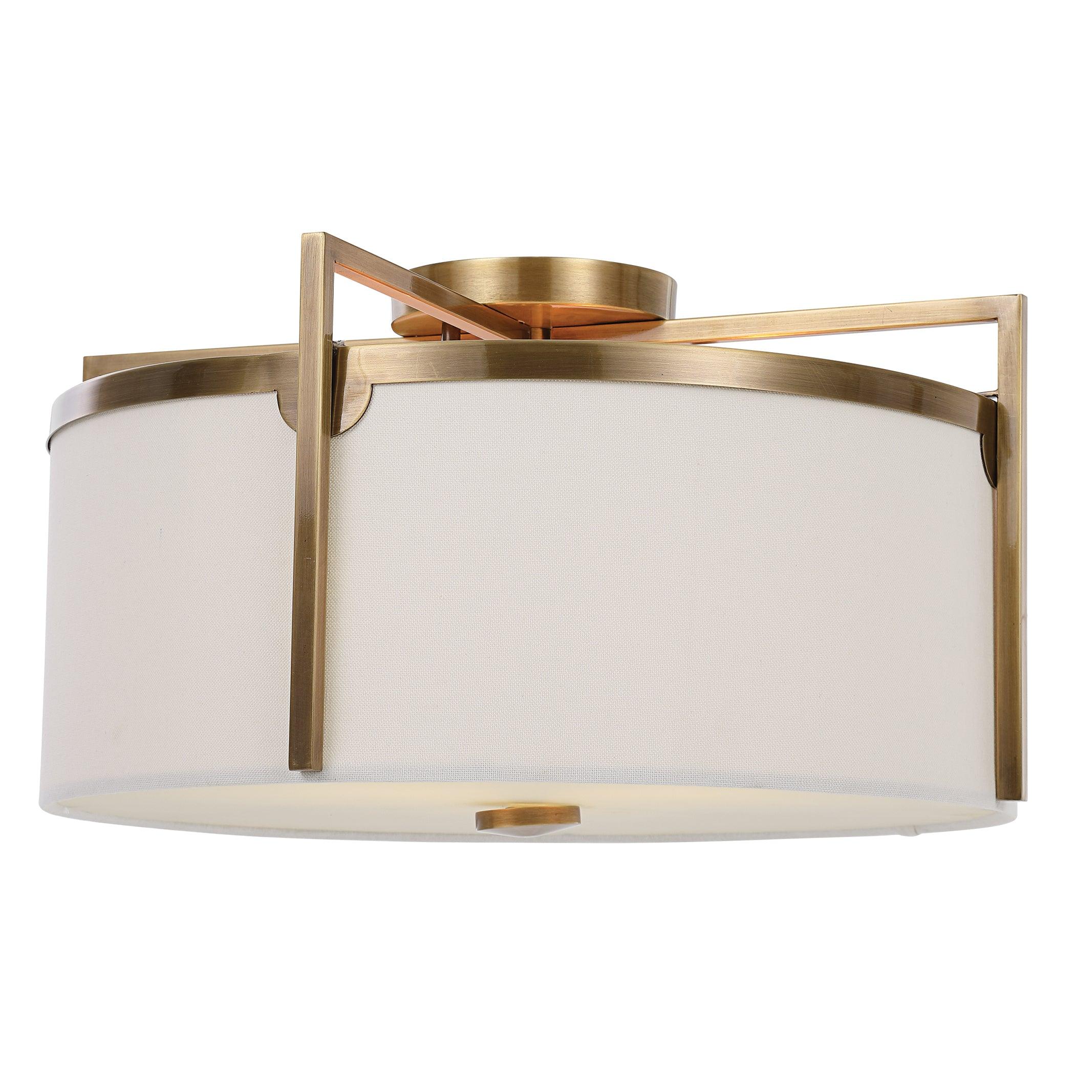COLFAX BRASS 3 LIGHT SEMI FLUSH - Frankwebs