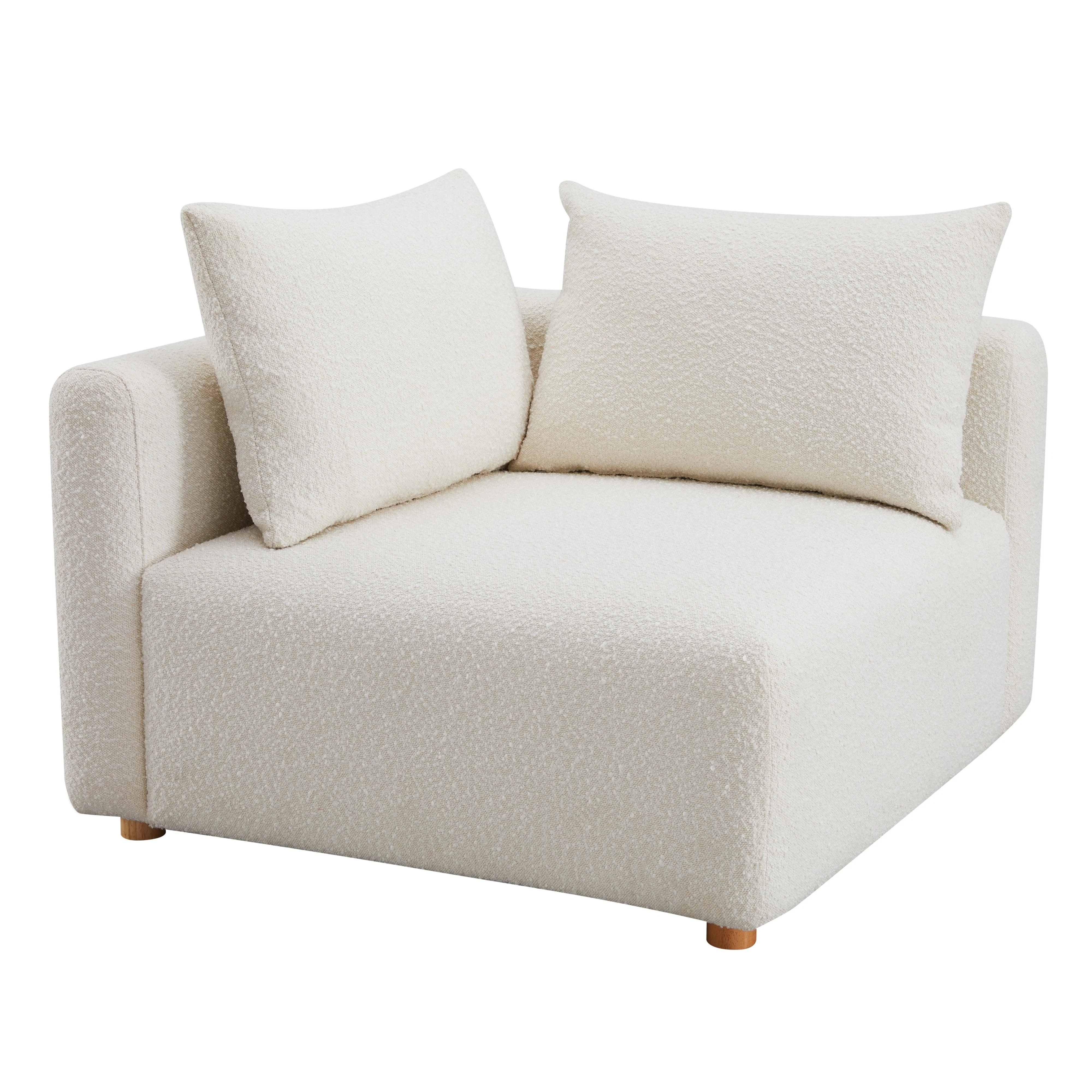Hangover Cream Boucle Modular Corner Chair - Frankwebs