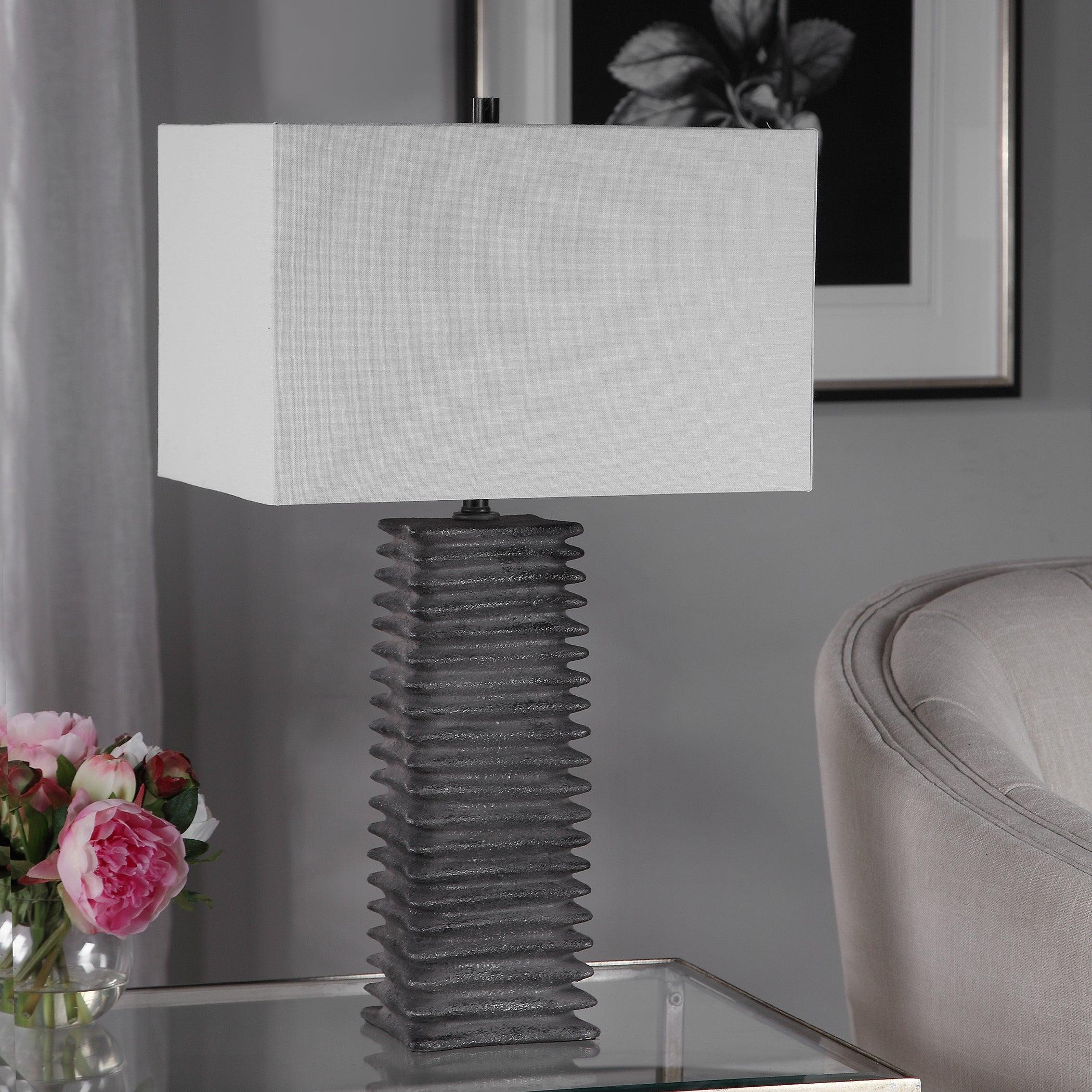 SANDERSON METALLIC CHARCOAL TABLE LAMP - Frankwebs
