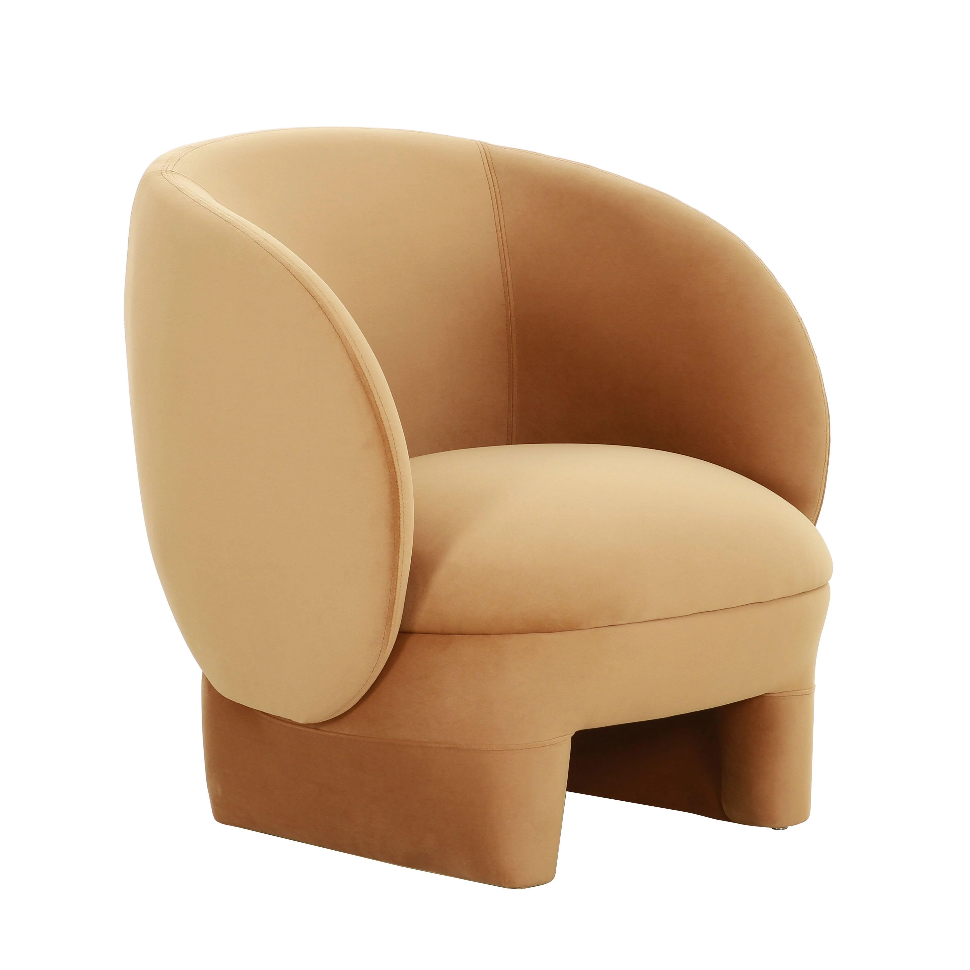Kiki Cognac Velvet Accent Chair - Frankwebs
