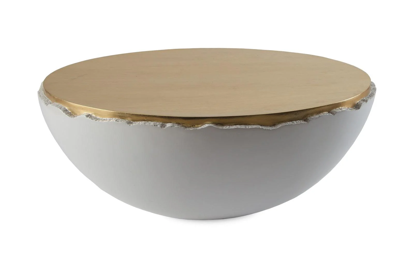 Broken Egg Coffee Table, White and Gold Leaf - Frankwebs