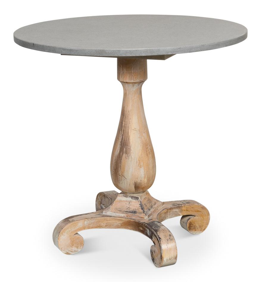 Bistro Table - Ant. Oak - Grey Stone Top - Frankwebs