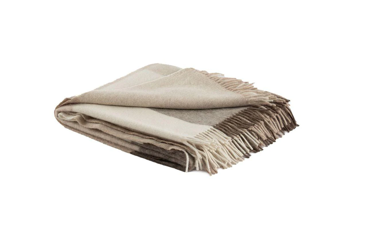 Faroe Recycled Wool and Alpaca Plaid Throw - Frankwebs