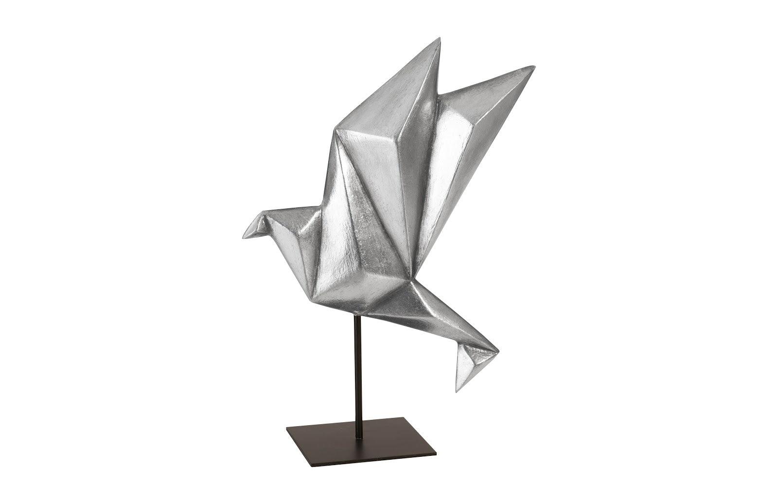Origami Bird Table Top Sculpture, Silver Leaf - Frankwebs