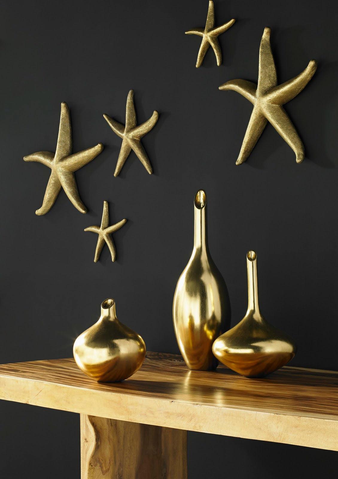 Starfish, Gold Leaf, Set of 4, SM - Frankwebs