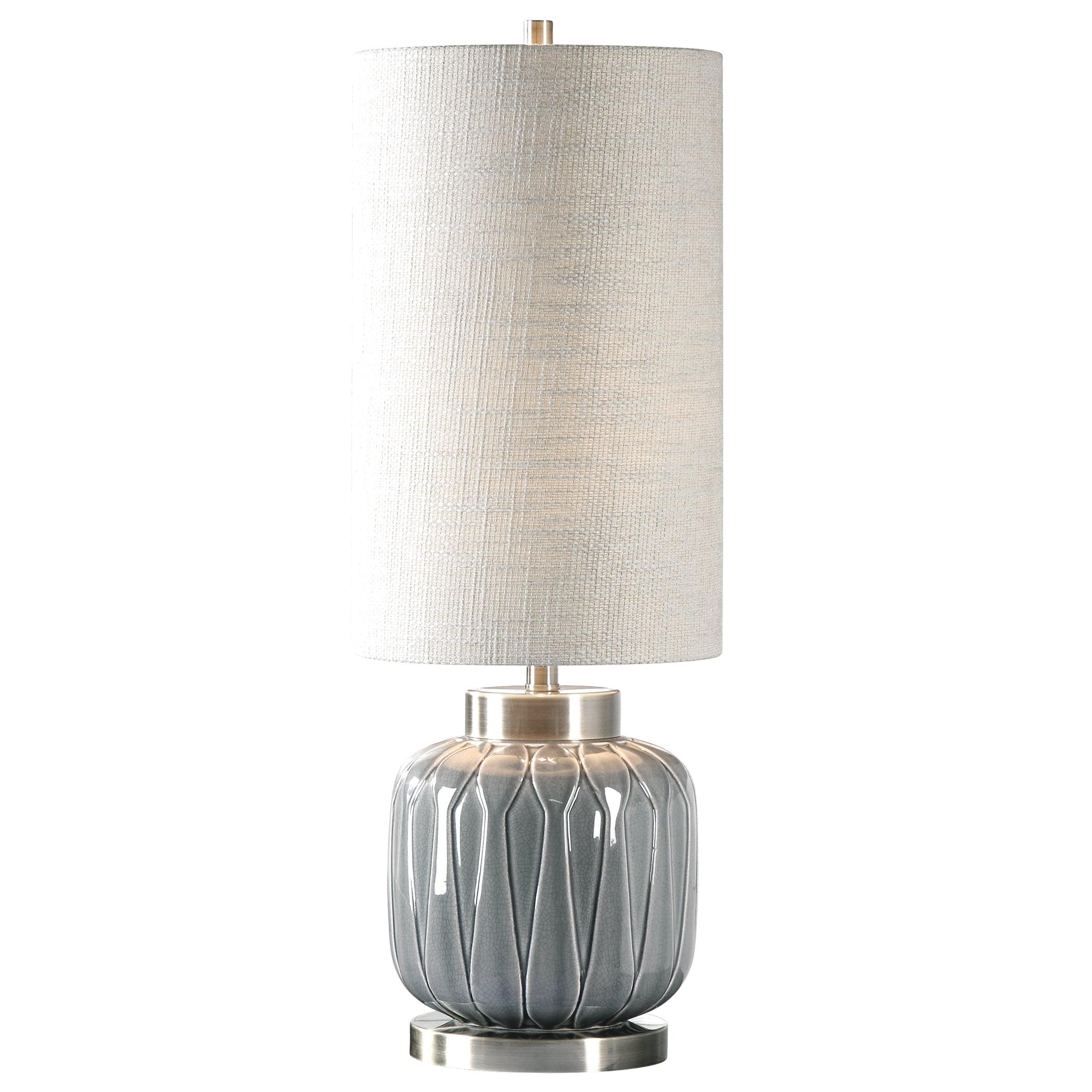 Zahlia Aged Gray Ceramic Lamp - Frankwebs