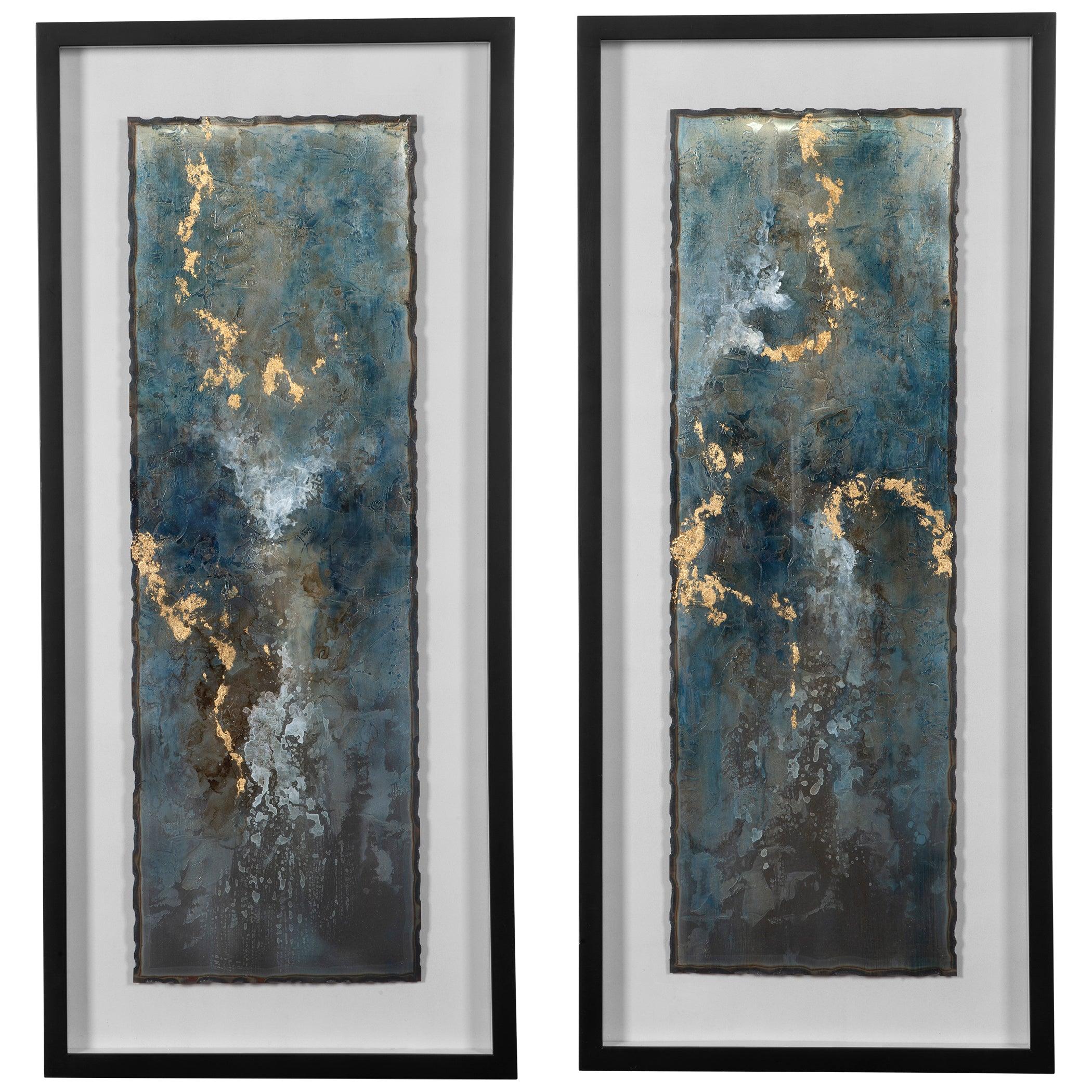 GLIMMERING AGATE ABSTRACT PRINTS, SET OF 2 - Frankwebs