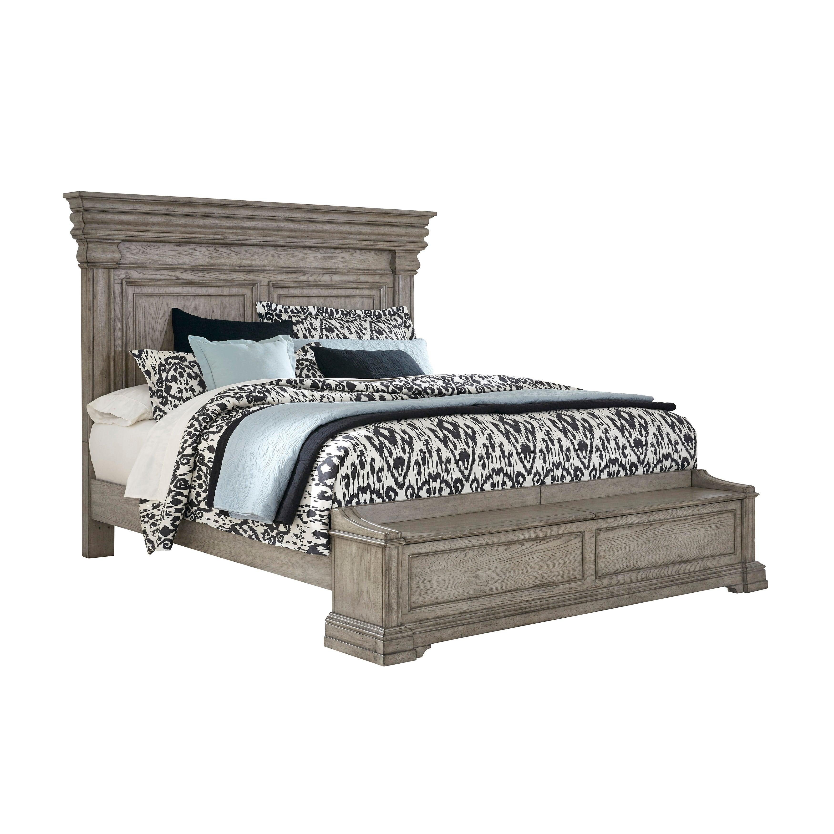 Madison Ridge Queen Panel Bed with Blanket Chest Footboard - Frankwebs