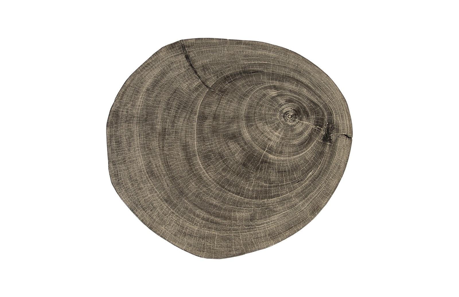 Crosscut Side Table, Gray Stone, Forged Legs - Frankwebs