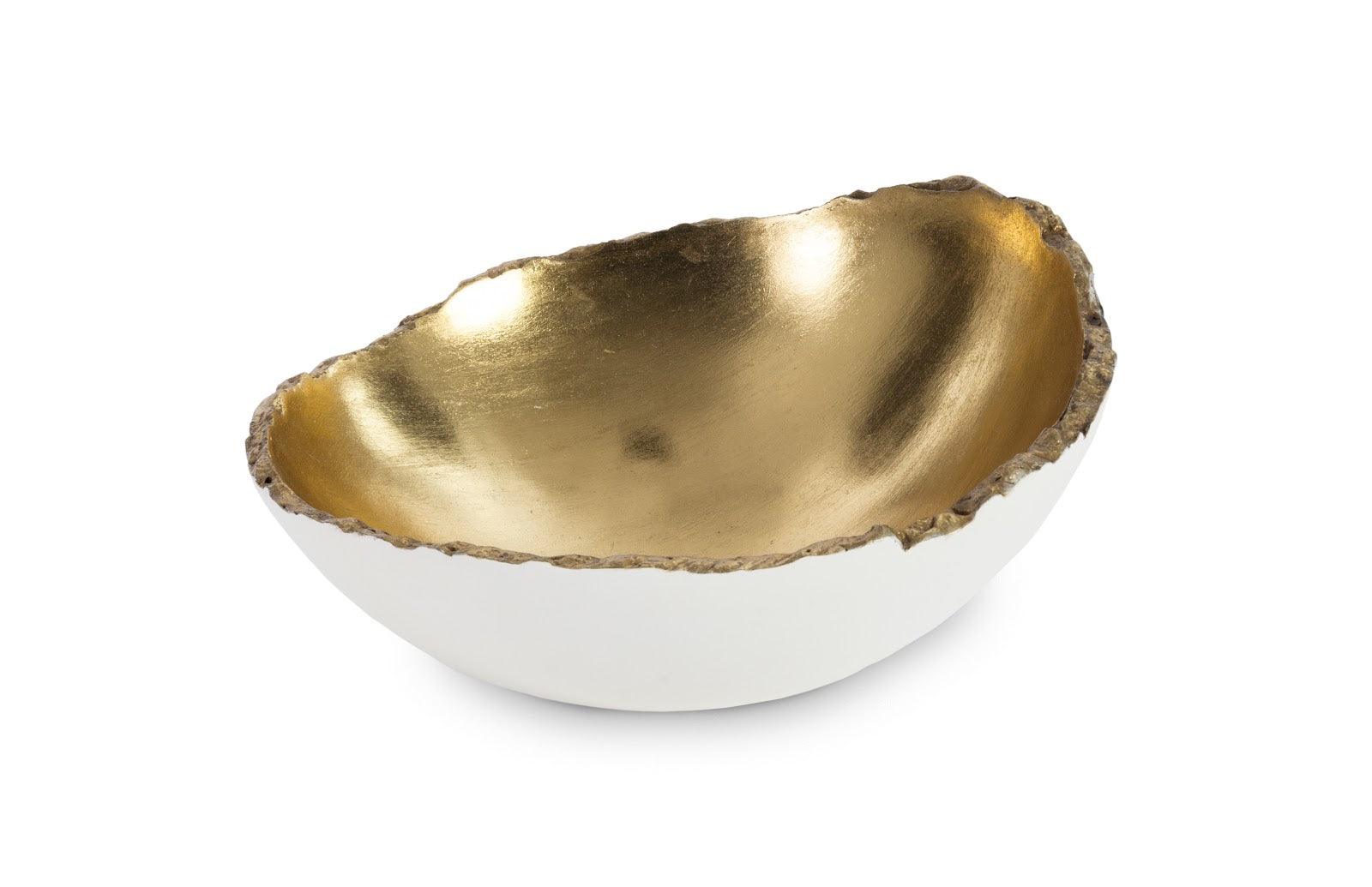 Broken Egg Bowl, White and Gold Leaf - Frankwebs