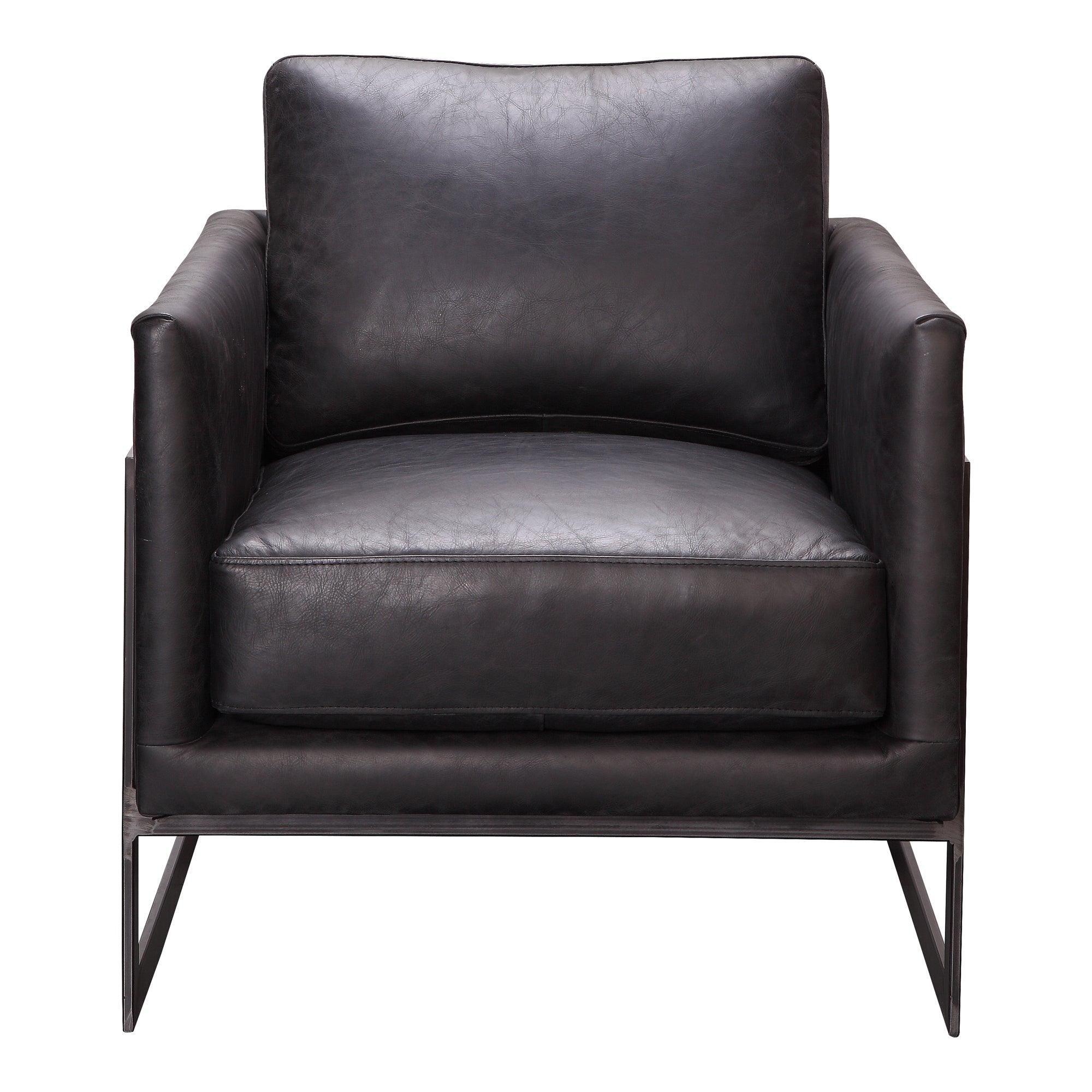 Luxley Club Chair Onyx Black Leather - Frankwebs