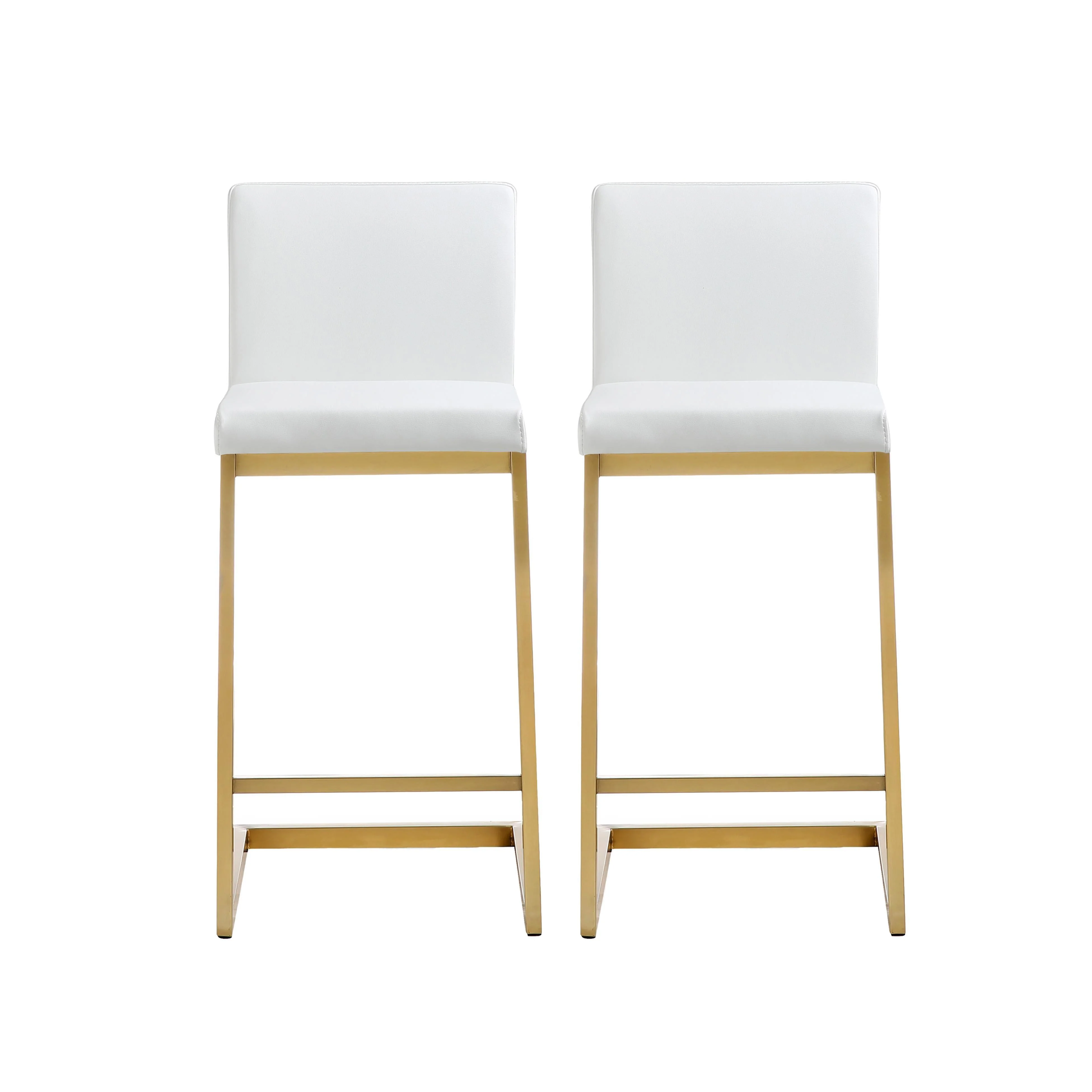 Parma White Gold Steel Counter Stool (Set of 2) - Frankwebs