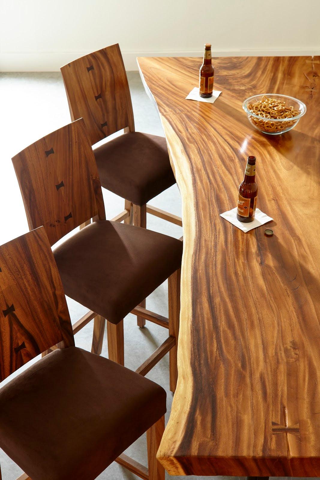 Ophelia Bar Stool, Chamcha Wood, Natural - Frankwebs