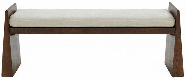 BLANCHETTE VELVET CUSHIONED WOOD BENCH - Frankwebs