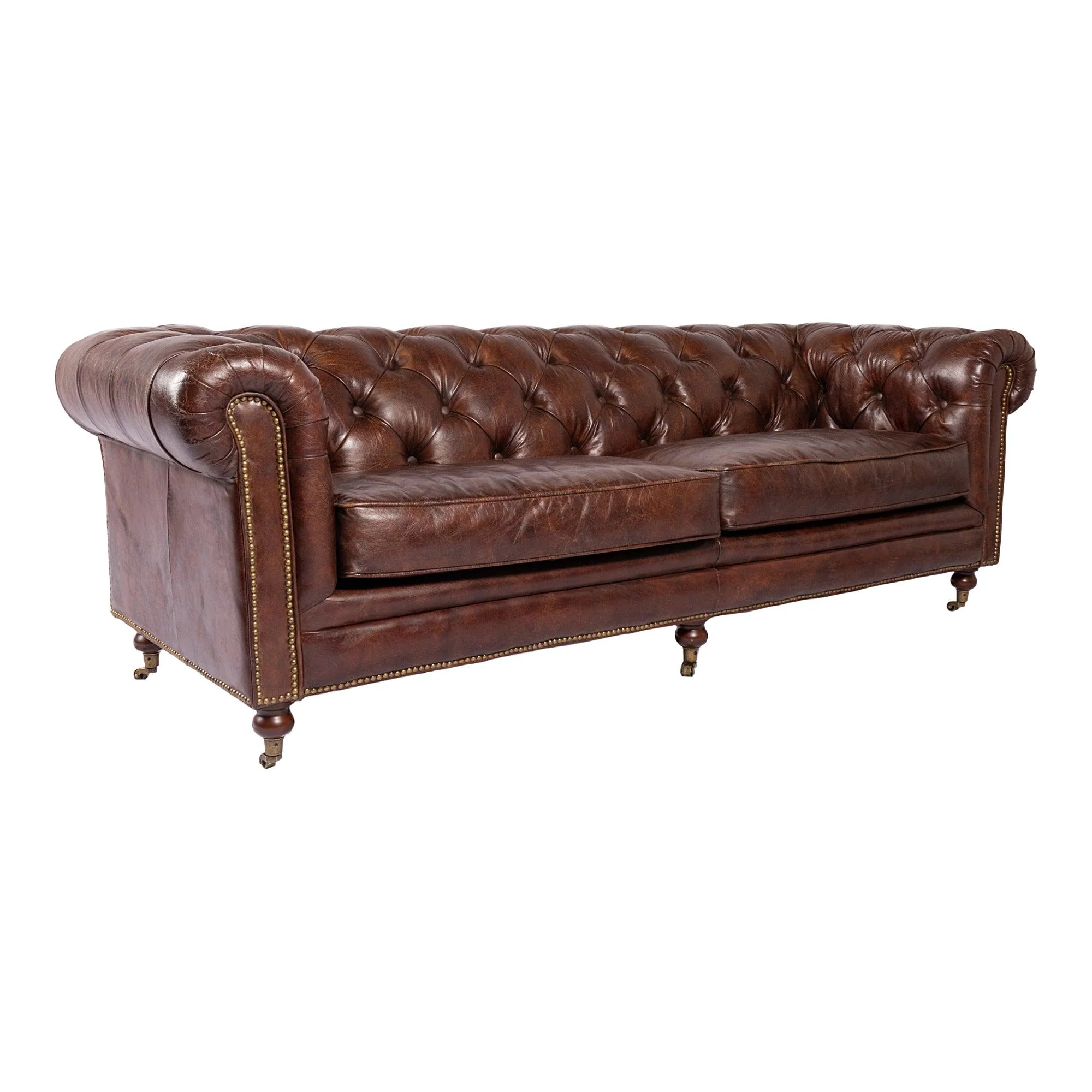Birmingham Sofa Dark Brown Leather - Frankwebs