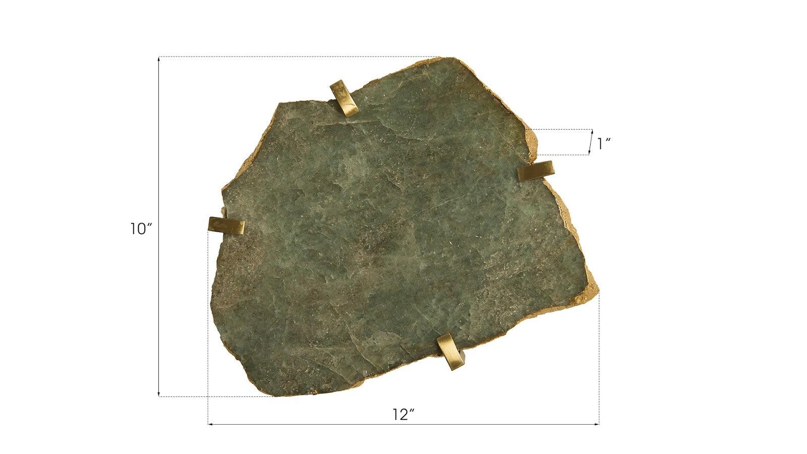 Gem Wall Tile in Brass Setting, Green Emerald - Frankwebs