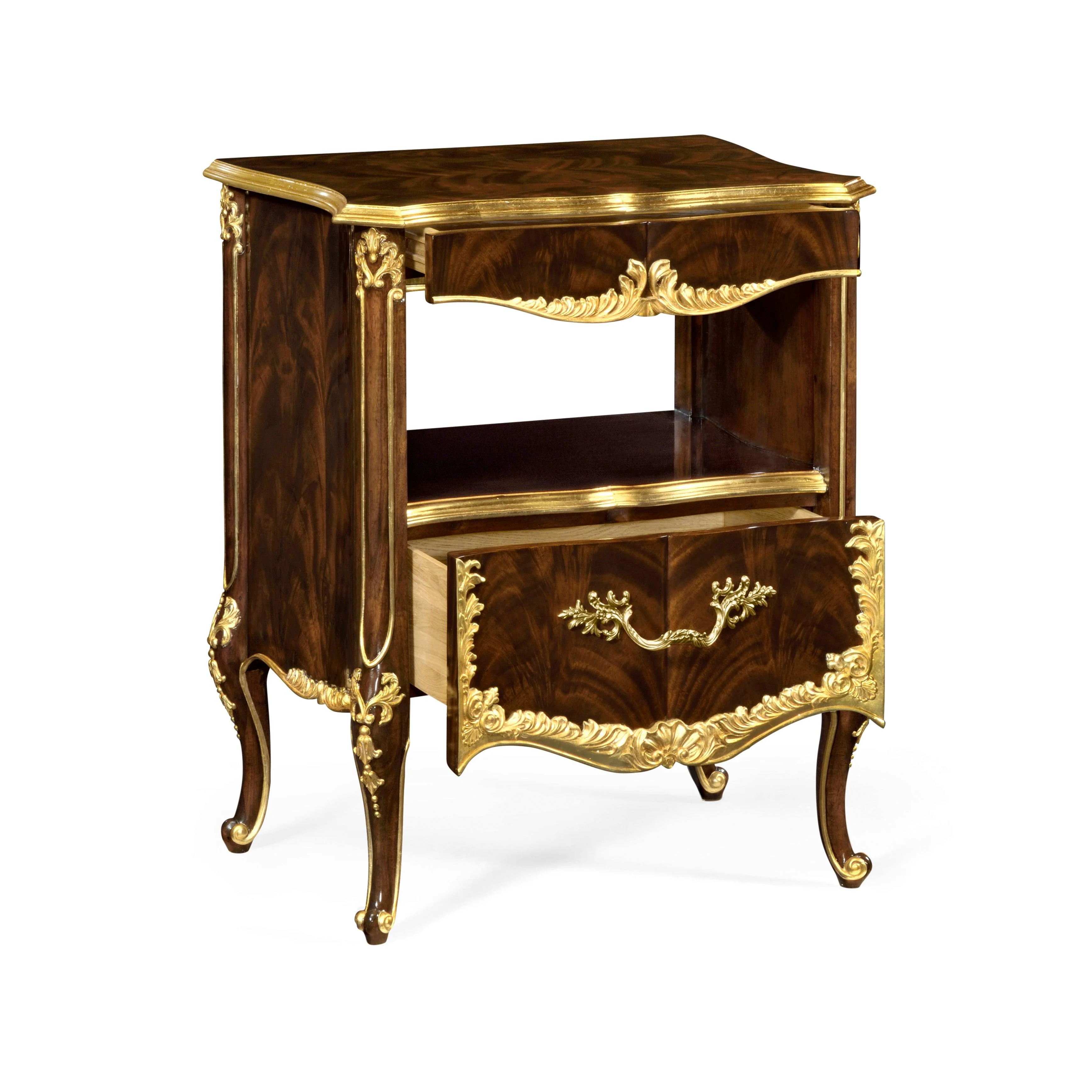 Country Farmhouse Mahogany & Gilded Nightstand - Frankwebs