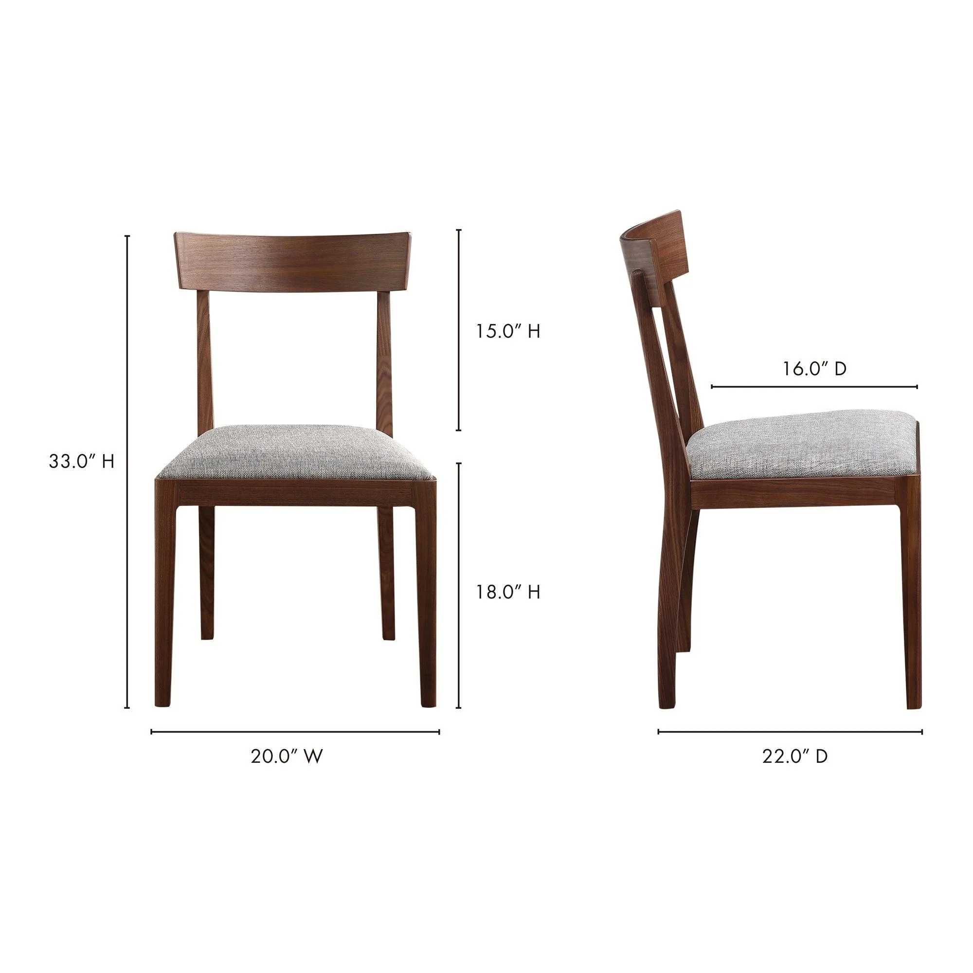 Leone Dining Chair Walnut - Set Of Two - Frankwebs