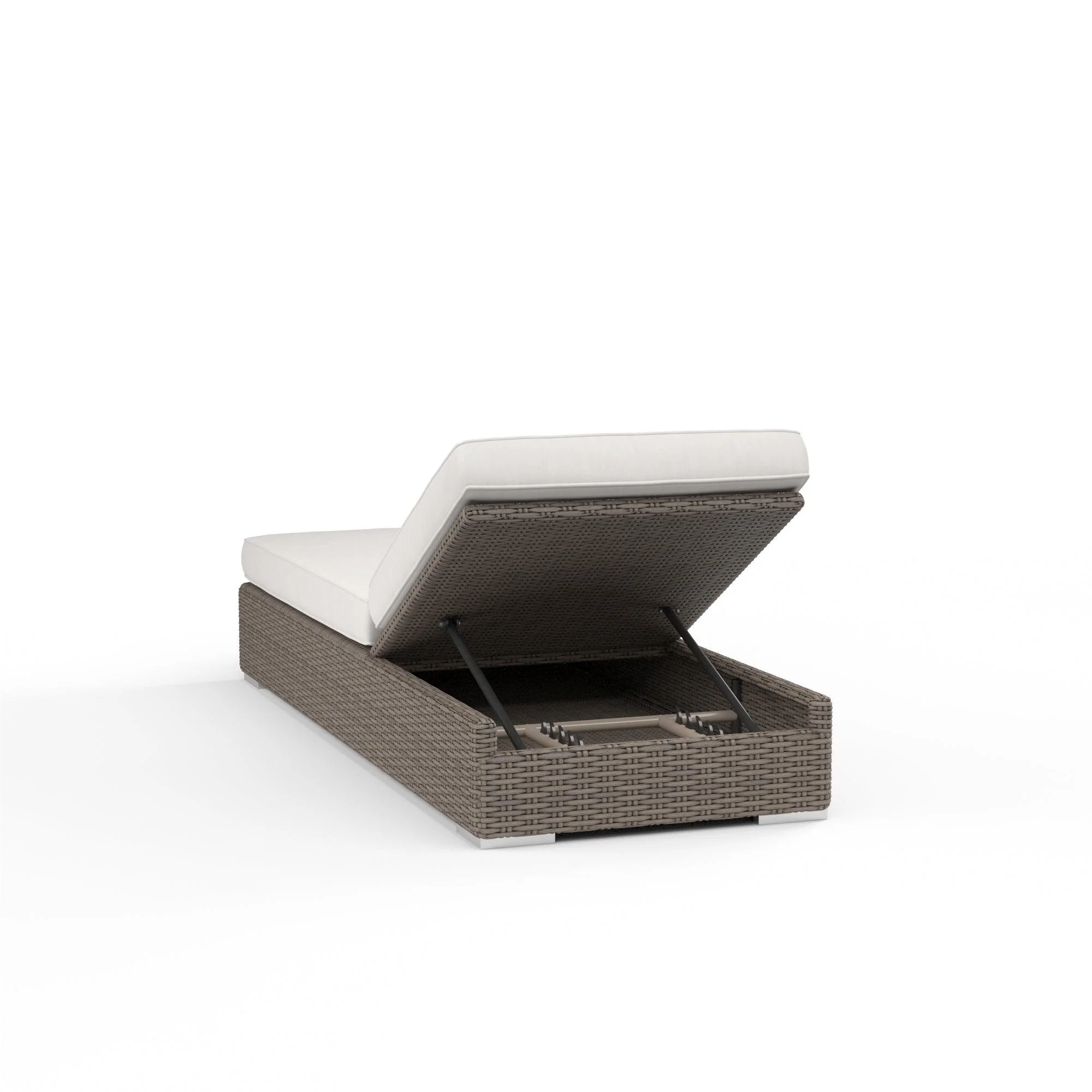 Coronado Adjustable Chaise in Canvas Flax w/ Self Welt - Frankwebs