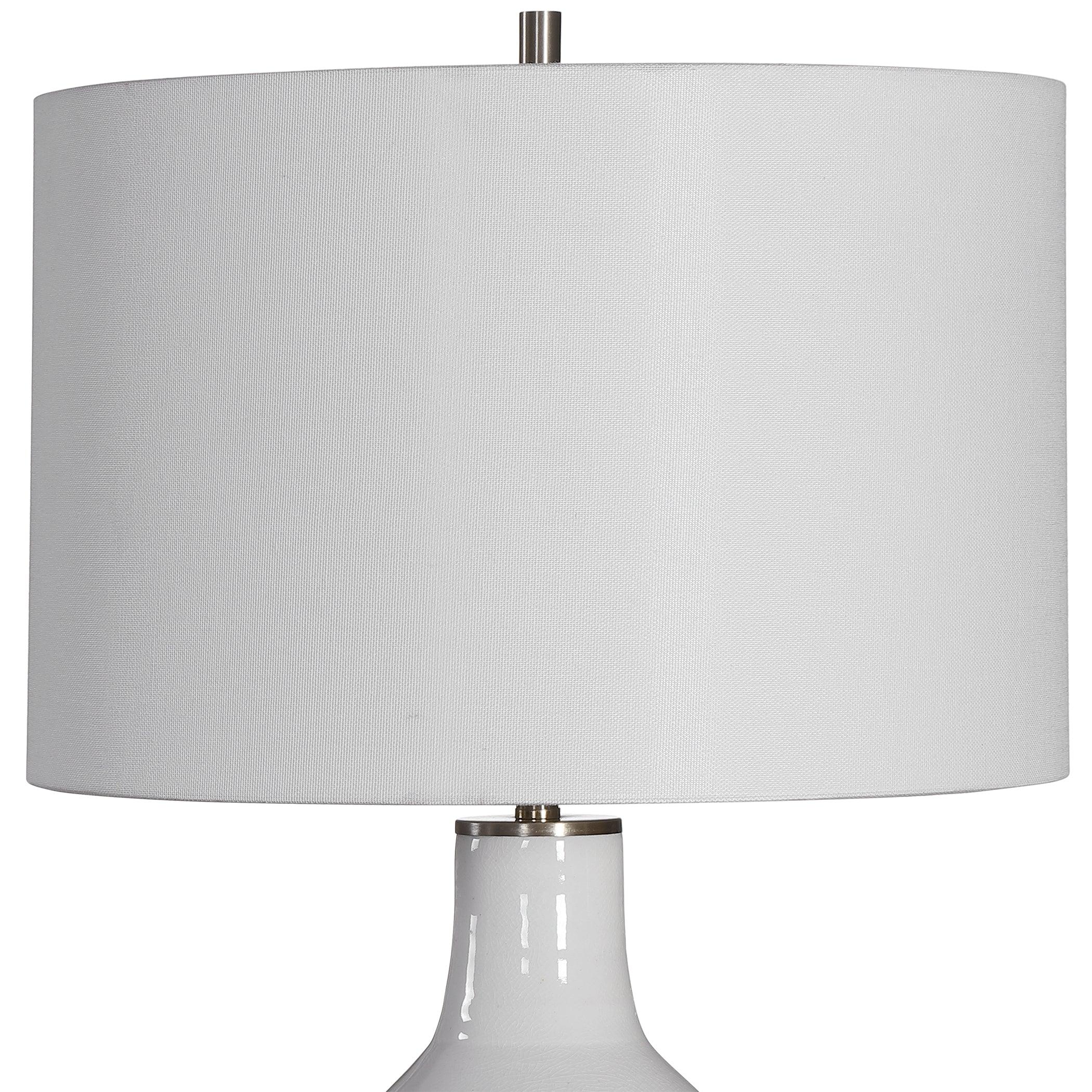 DAKOTA WHITE CRACKLE TABLE LAMP - Frankwebs