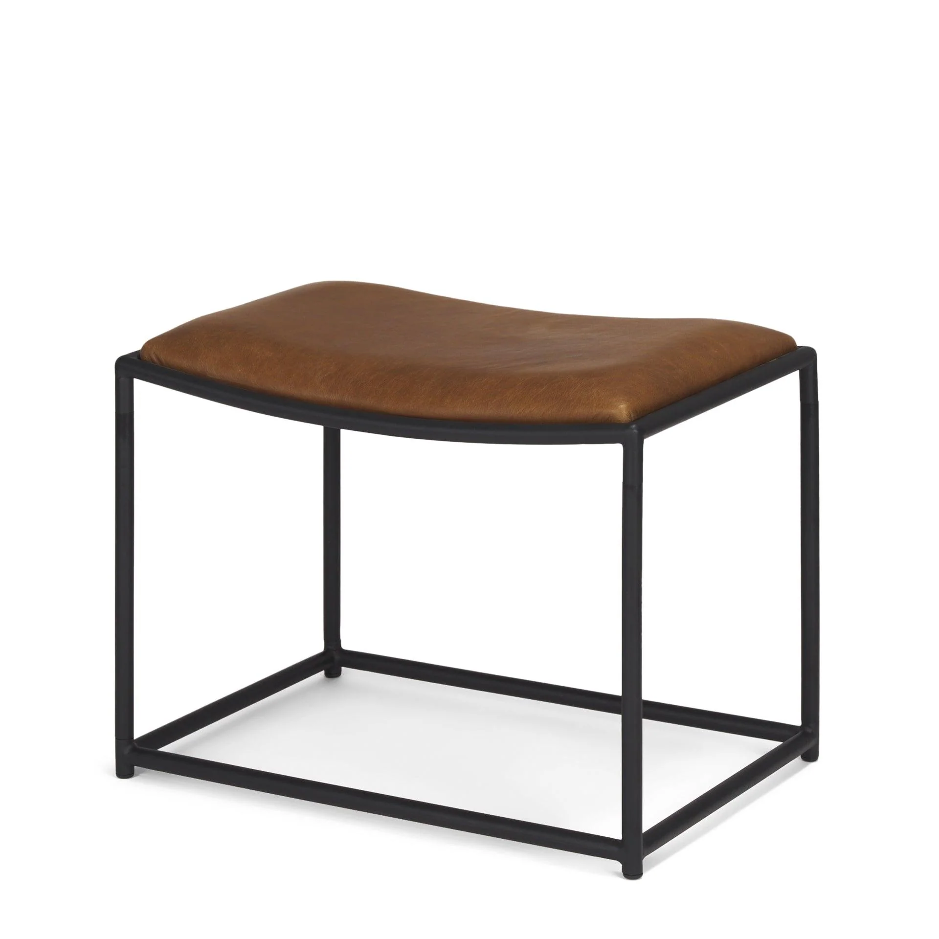 Taniel Brown Leather w/ Black Metal Stool - Frankwebs
