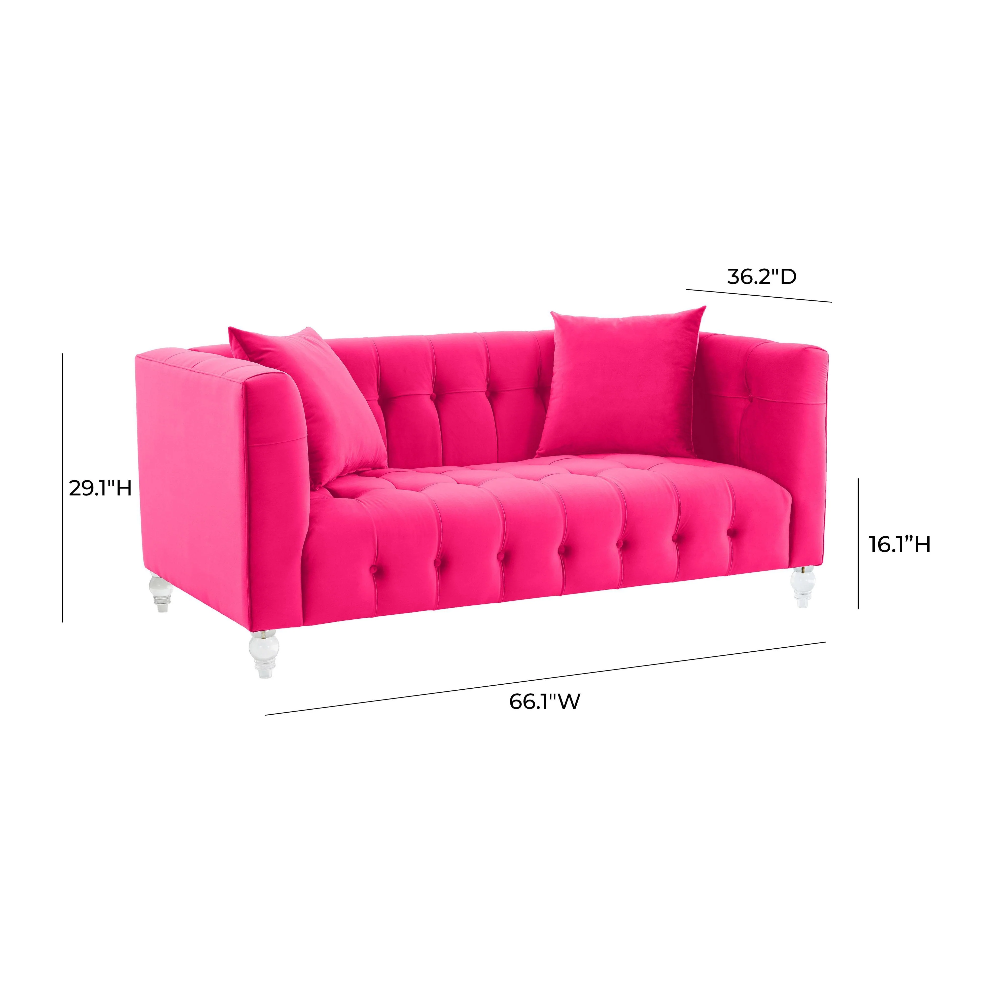 Bea Hot Pink Velvet Loveseat - Frankwebs