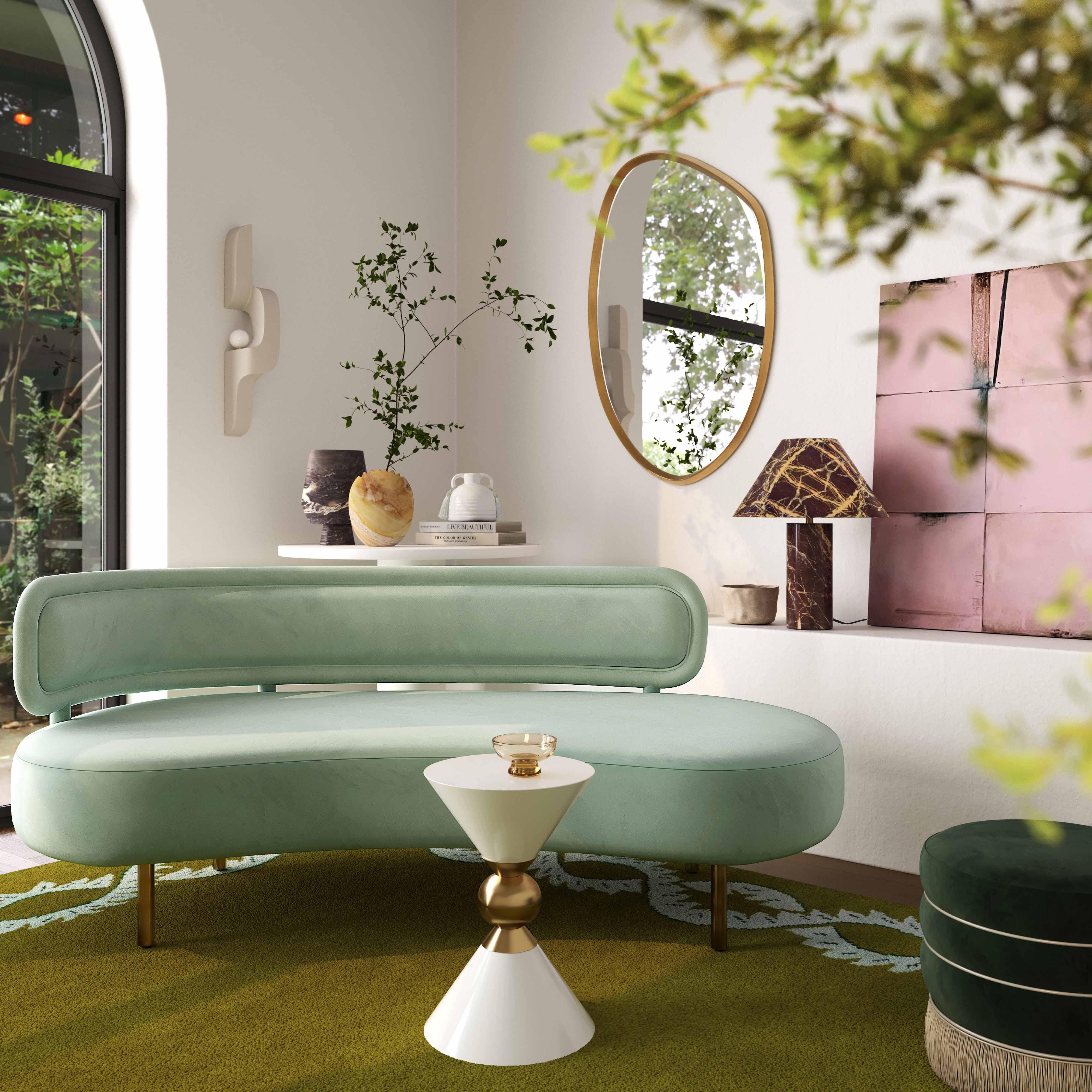 Tischa Mint Green Velvet Sofa - Frankwebs