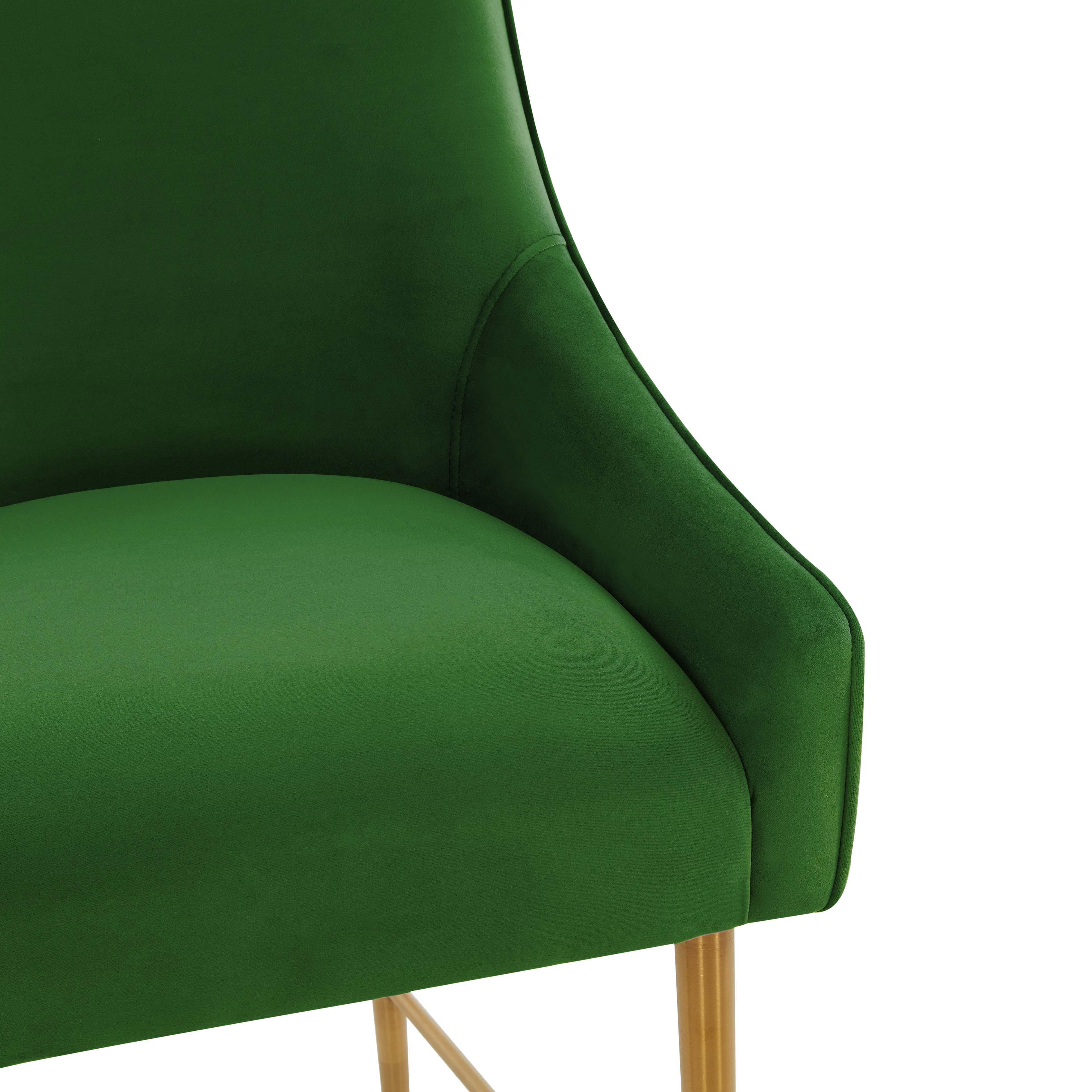 Beatrix Green Velvet Bar Stool - Gold Legs - Frankwebs