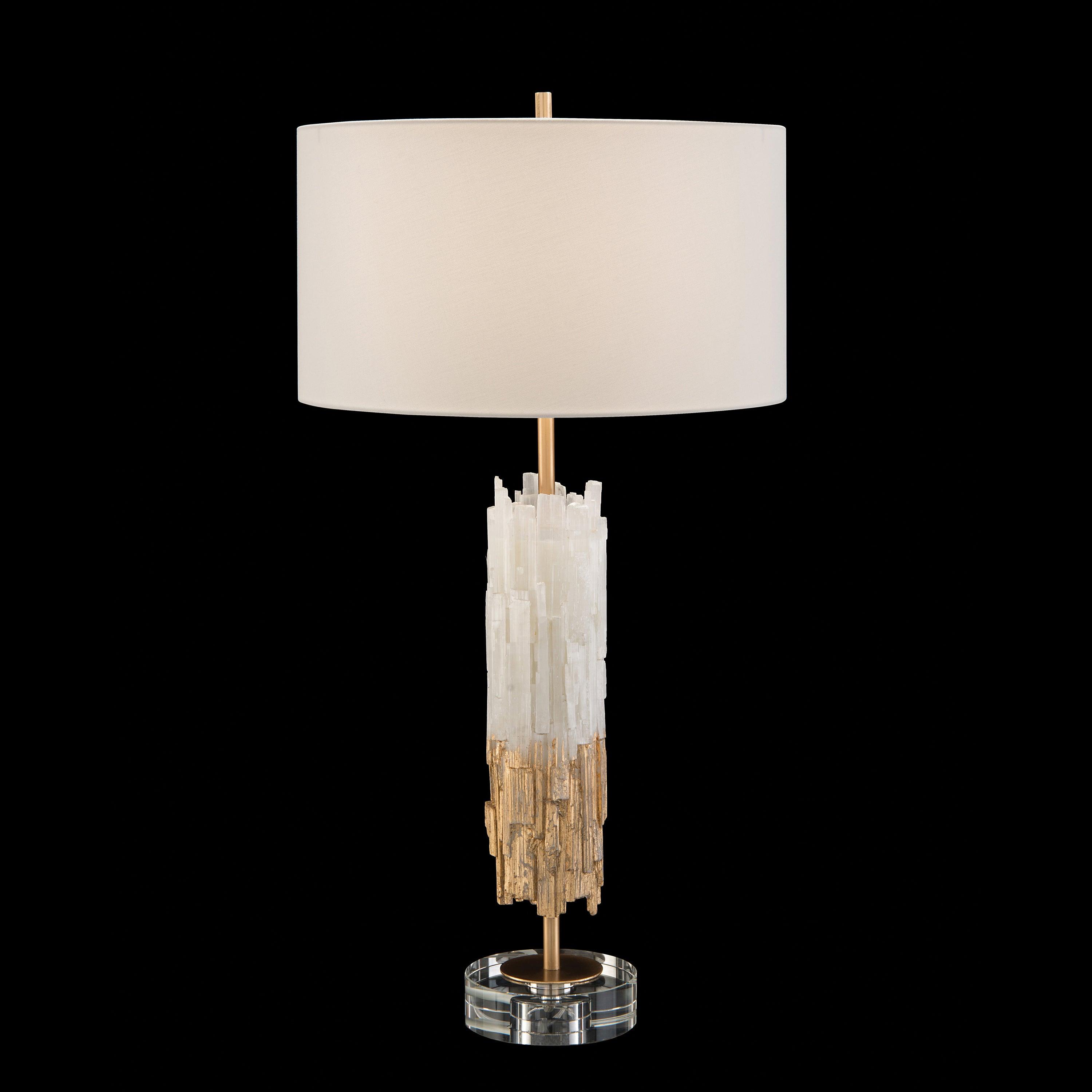 Gold Leaf Selenite Table Lamp - Frankwebs