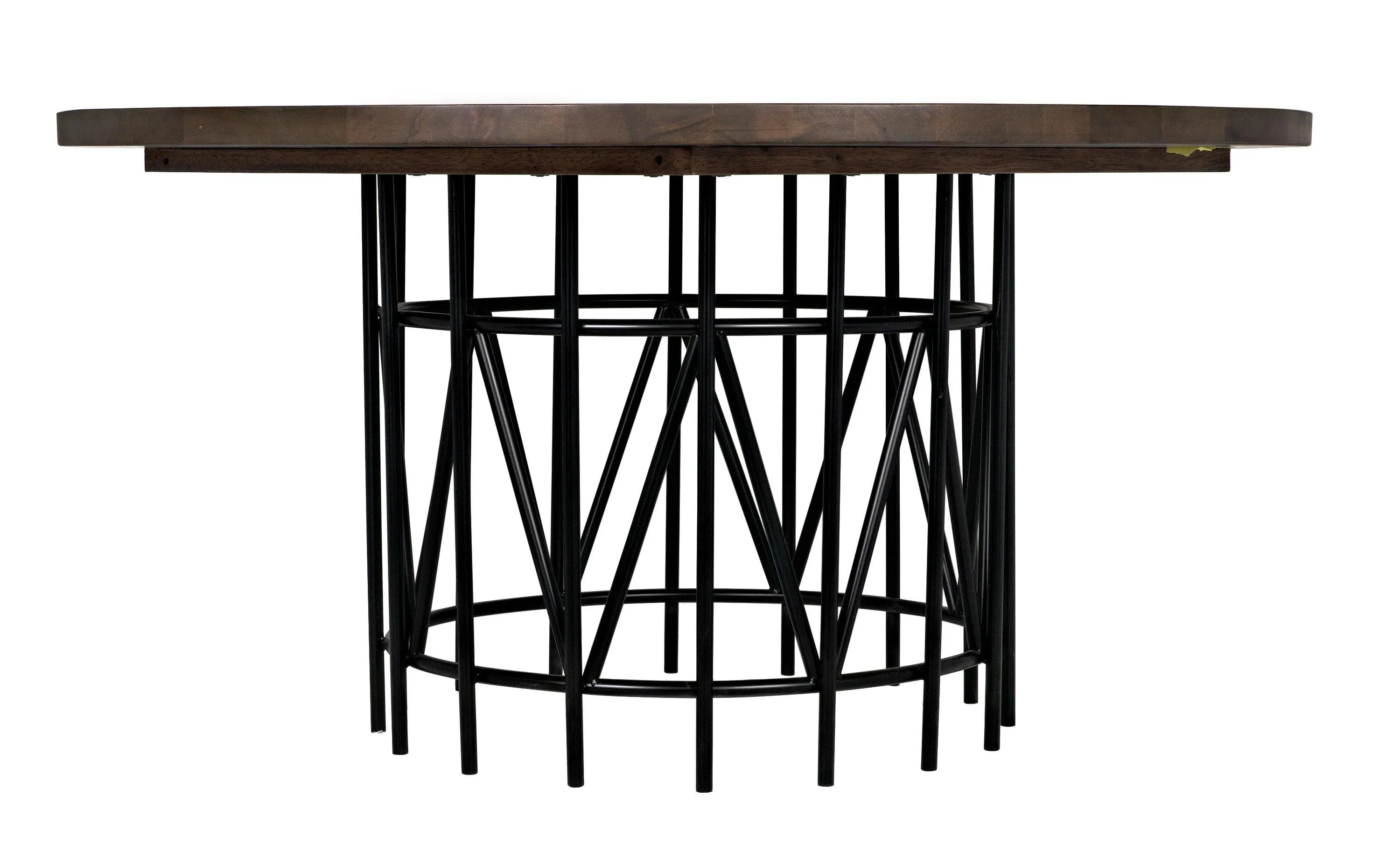 Silberman Dining Table, Dark Walnut W/Black Steel Base - Frankwebs