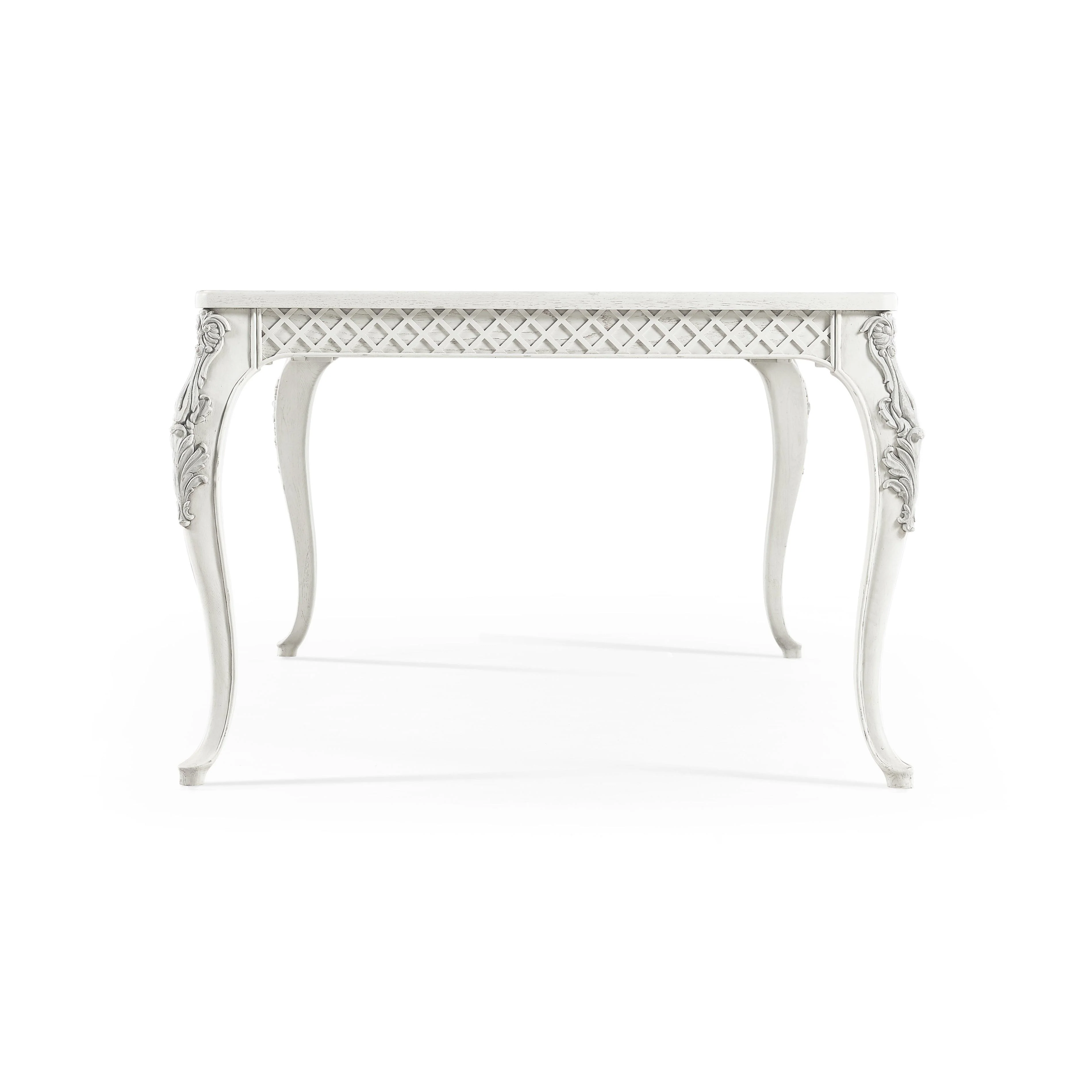 White Inversion Lattice Leg Dining Table 78