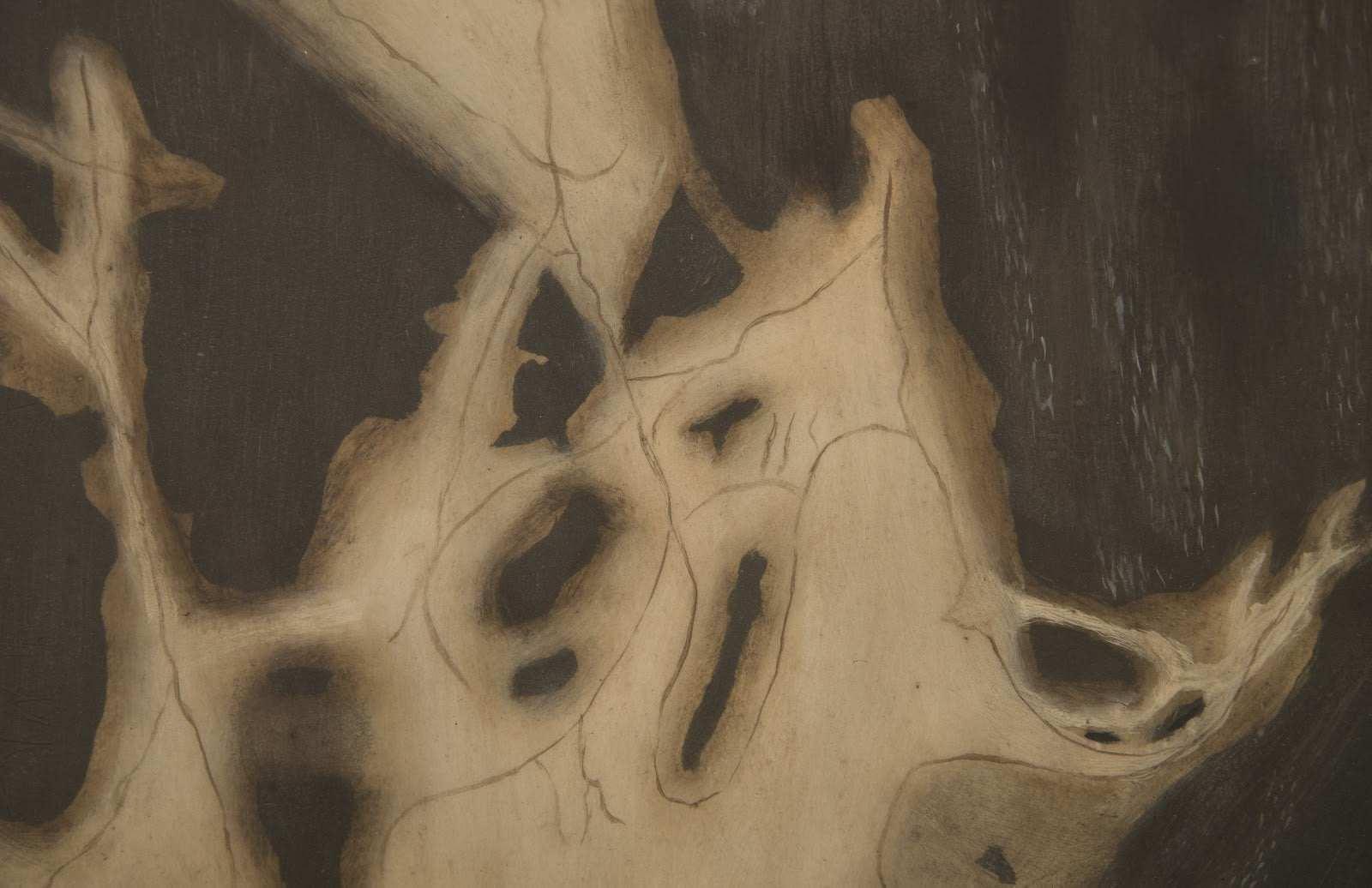 Cast Petrified Wood Stool, Resin, Square - Frankwebs