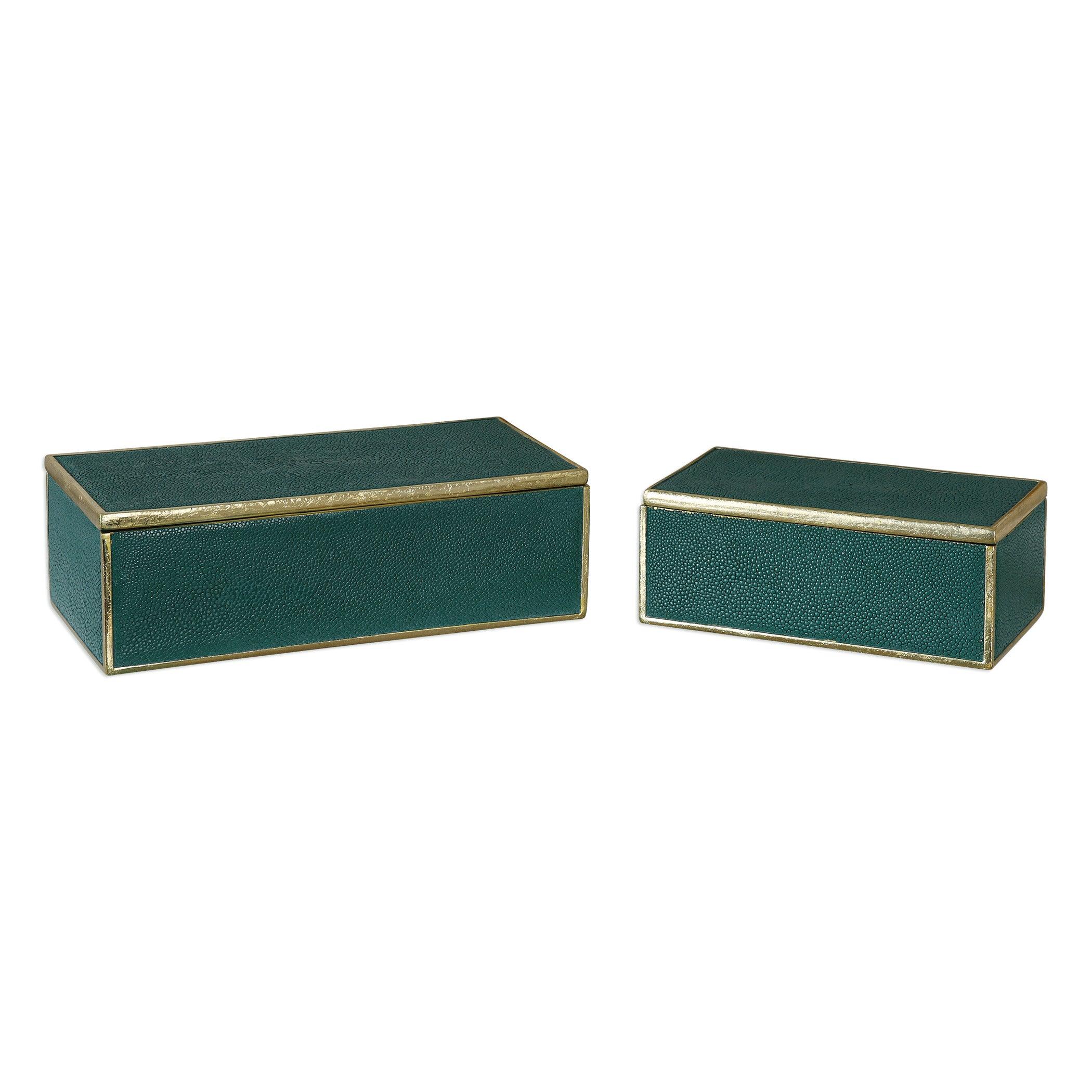 KARIS EMERALD GREEN BOXES SET OF 2 - Frankwebs